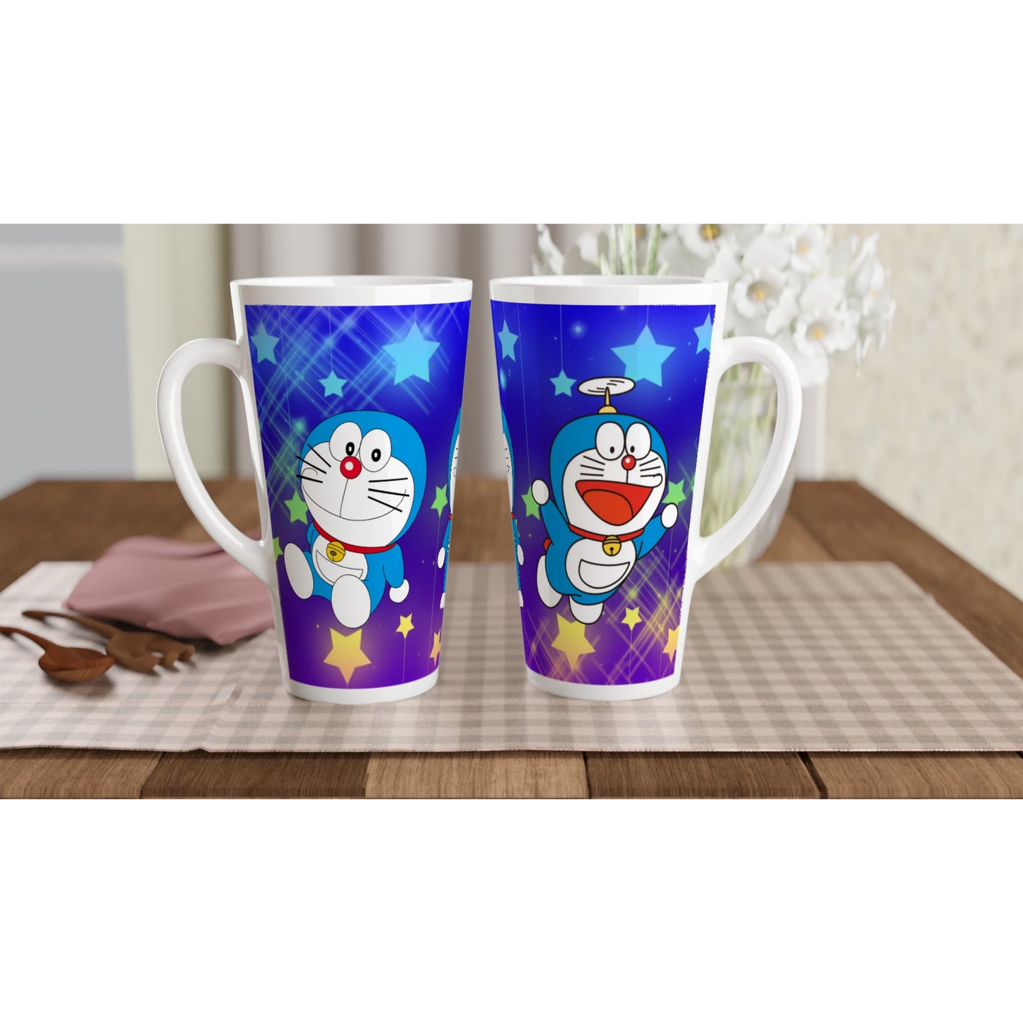 Doraemon | 3 tamaños | Taza de cerámica blanca