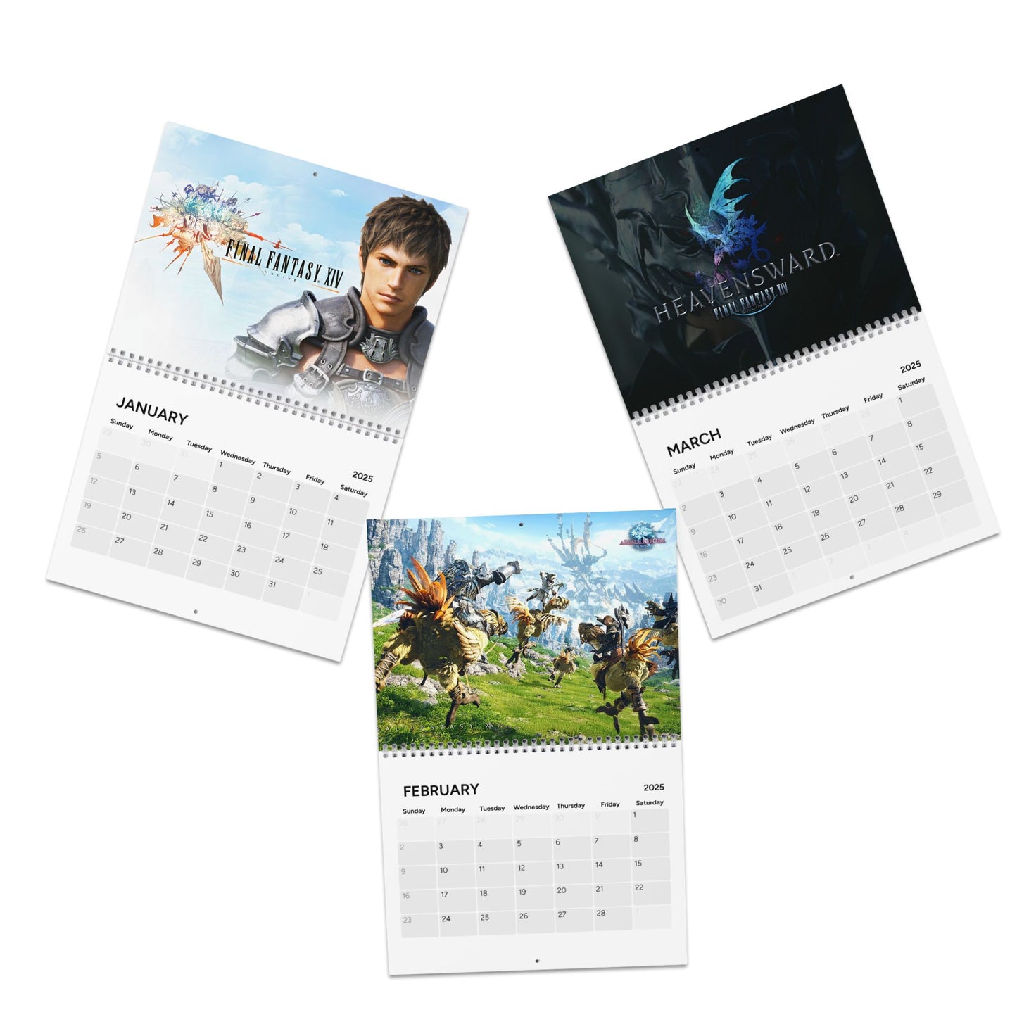 Final Fantasy XIV 2025 Calendar, Video Game Wall Calendars, Gaming Calendar, Fantasy Art Prints, Gamer Gifts