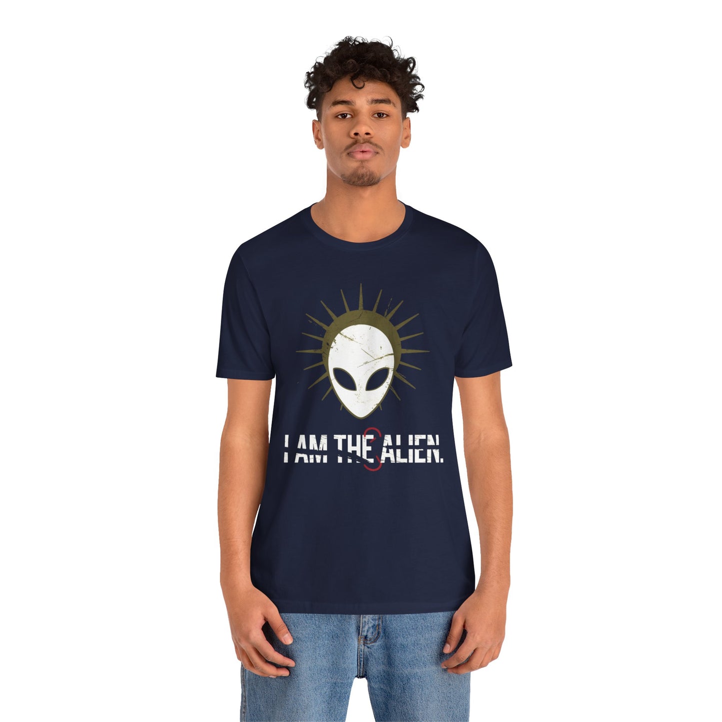 I AM THE ALIEN T-Shirt — Funny Minimalist UFO Conspiracy Tee for UFO Enthusiasts