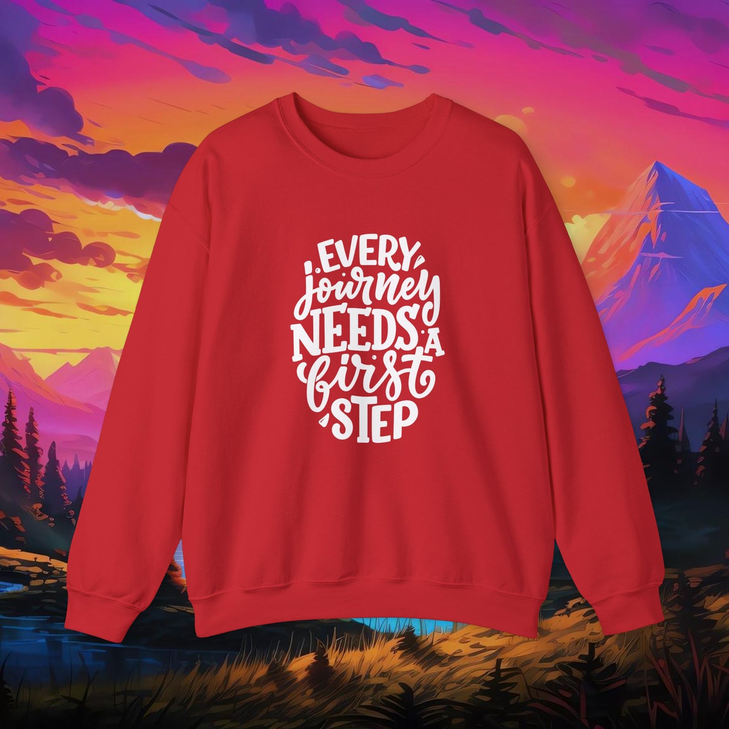 Every Journey Needs First Step Unisex Heavy Blend™ Crewneck Sweatshirt