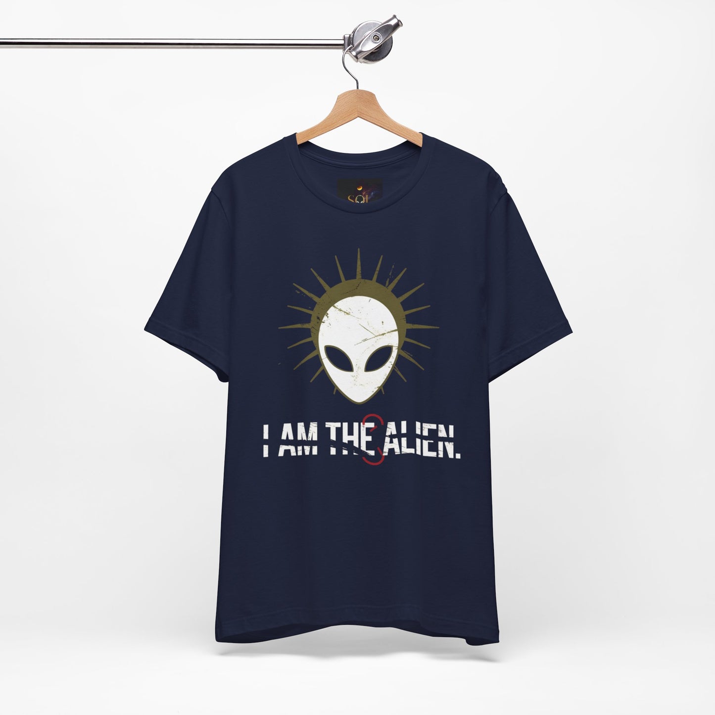 I AM THE ALIEN T-Shirt — Funny Minimalist UFO Conspiracy Tee for UFO Enthusiasts