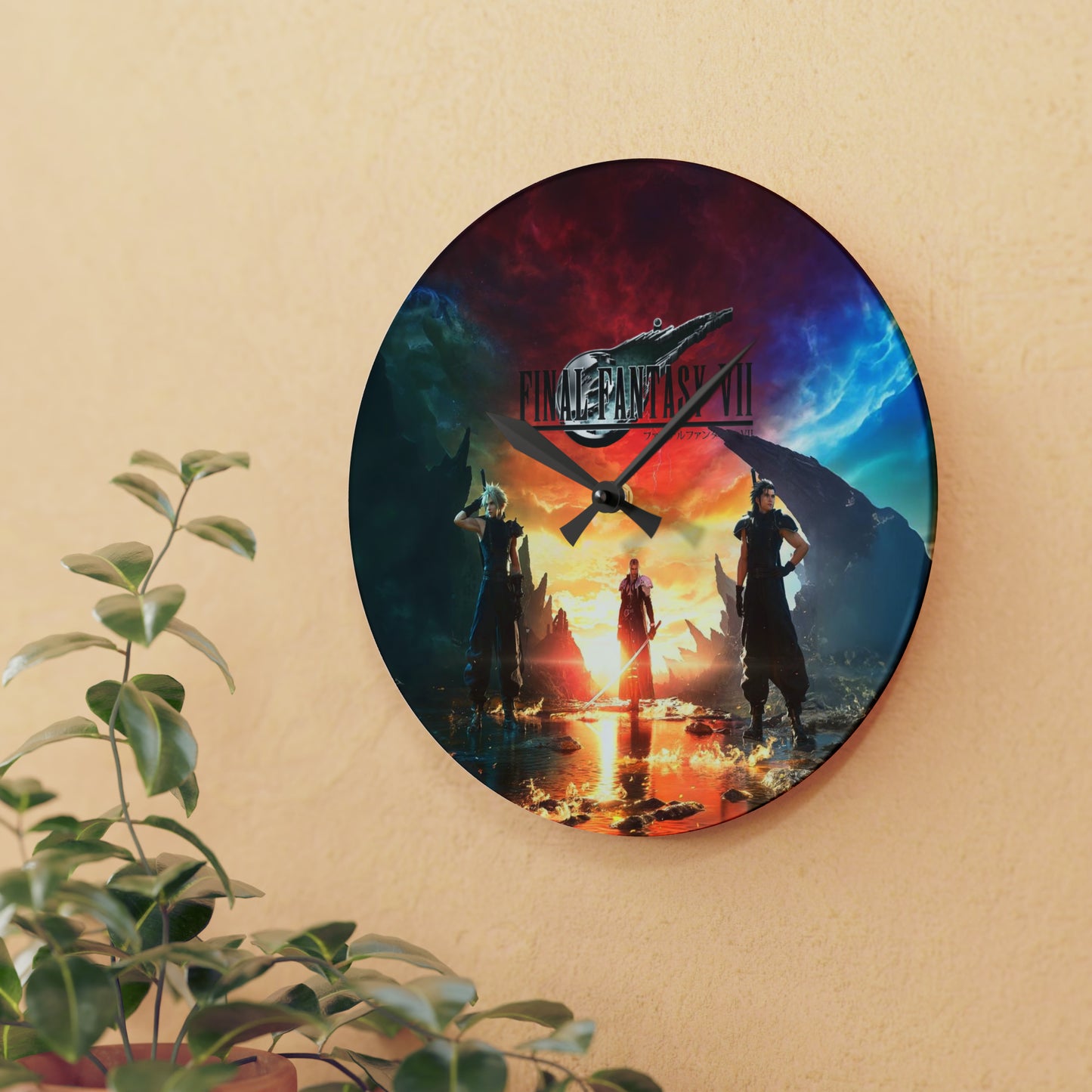 Final Fantasy VII Remake Rebirth | Acrylic Wall Clock | Game Gift | Franchise Art