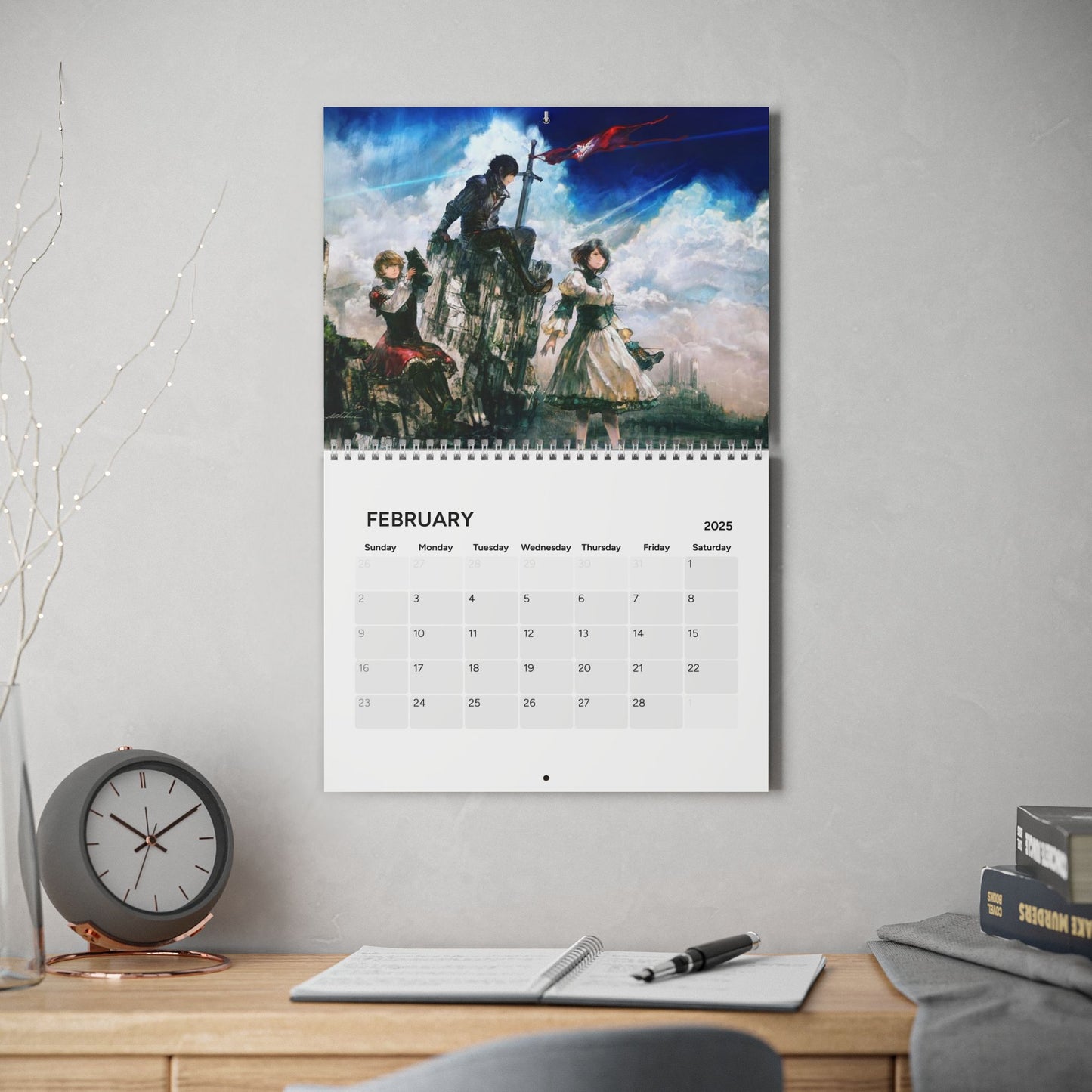 Final Fantasy XVI 2025 Wall Calendar, Gaming Calendar, Video Game Calendar, Geeky Calendar, Gaming Gift, Gamer Gift