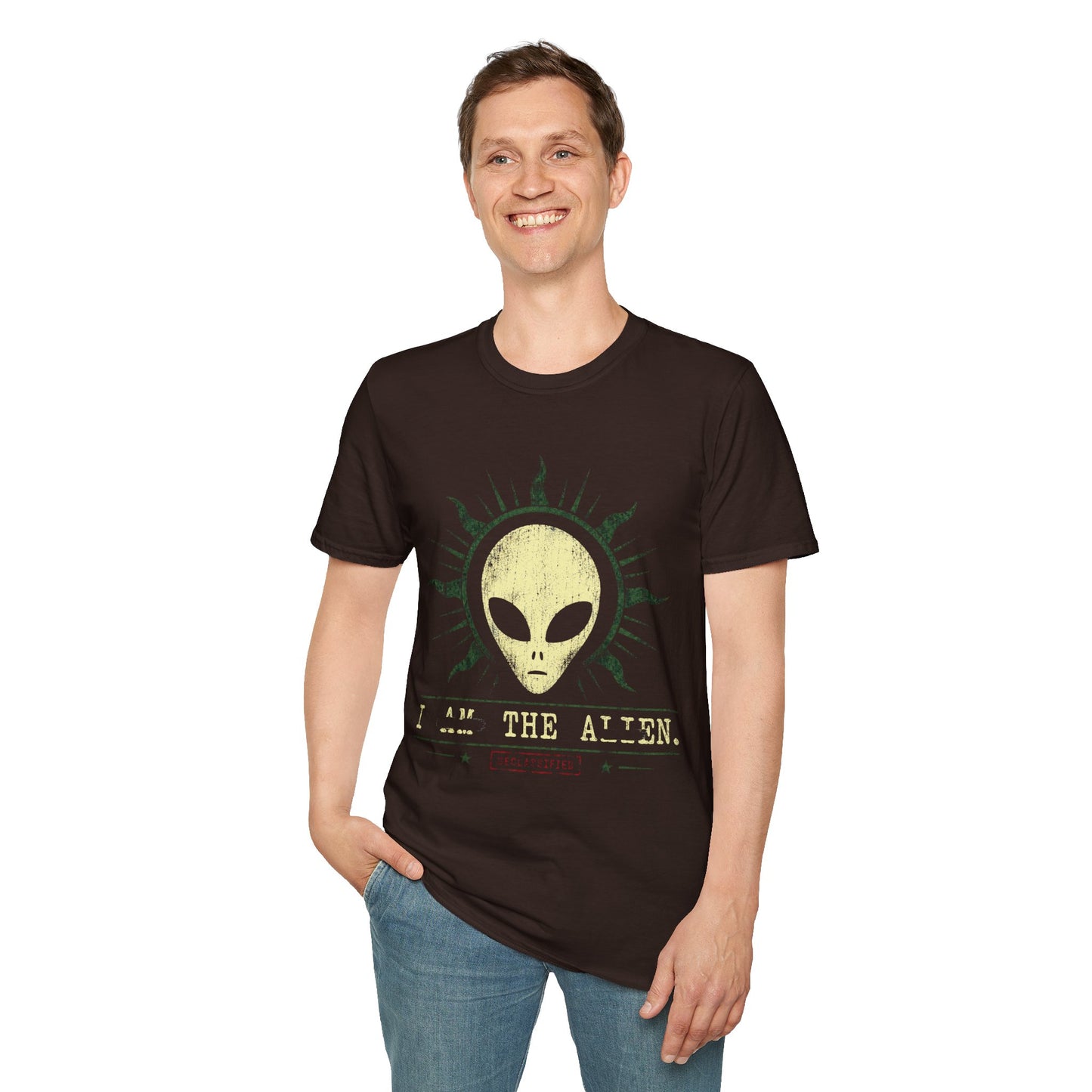 Alien Sayings T-Shirt — "Just write about this design after I am alien" Graphic Tee