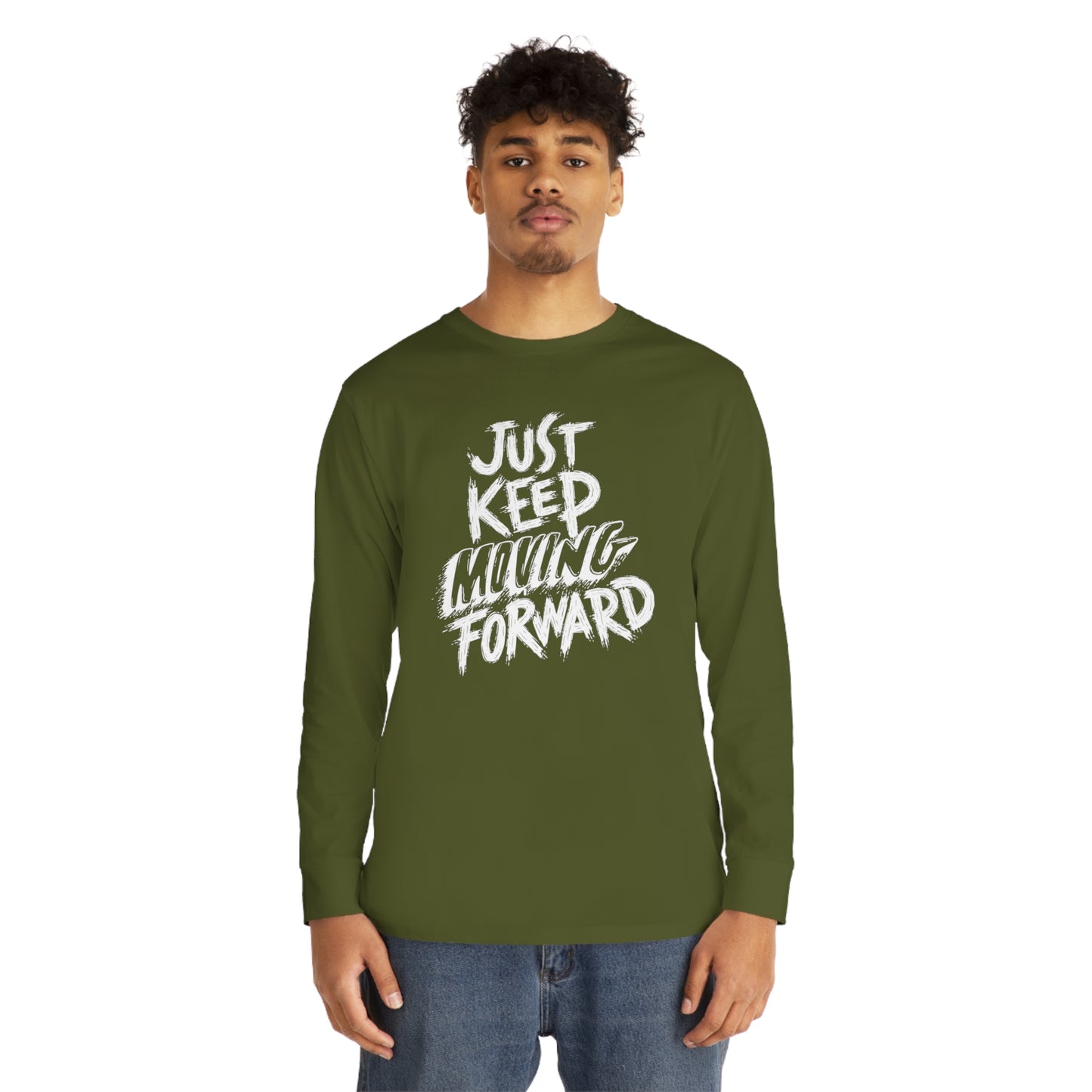 Just Keep Moving Forward Unisex Long Sleeve Crewneck Tee