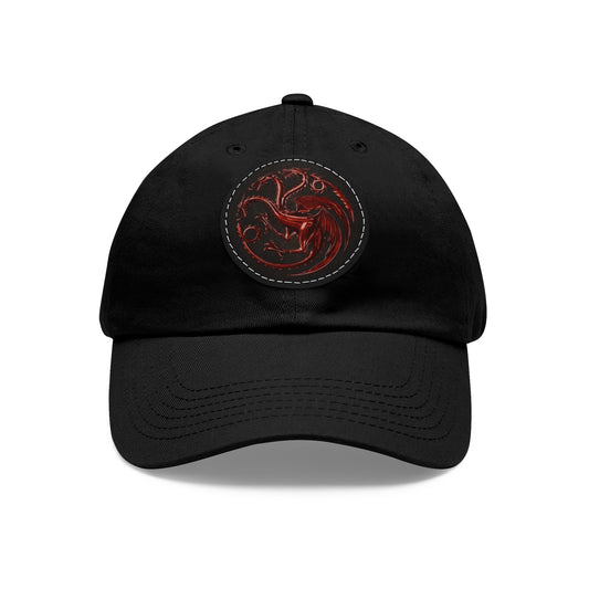 House Of The Dragon Hat with Leather Patch (Round)