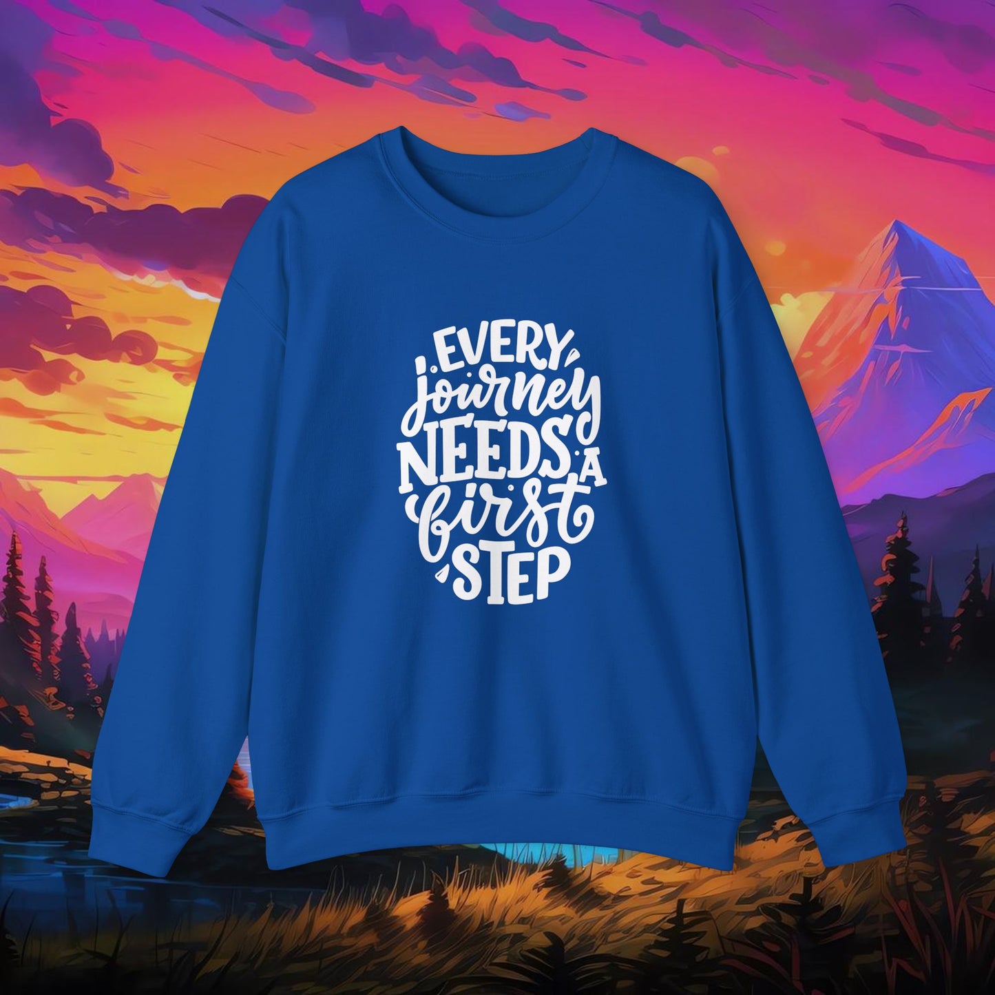 Every Journey Needs First Step Unisex Heavy Blend™ Crewneck Sweatshirt