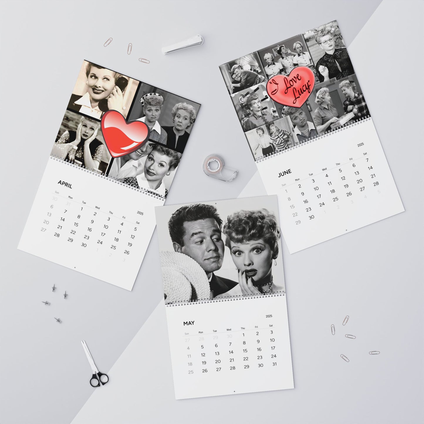 I Love Lucy 2025 Classic Design Wall Calendar | 2 Size Options 11" x 8.5" and 14" x 11.5" | TV Lover - Gift  For Fans of Lucy - Love Letter