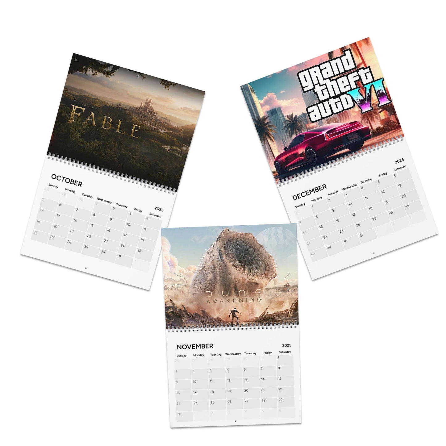 Best Game of the Year & Upcoming Games 2025 Calendar Video Games Calendar | Gaming Wall Calendar | Game Lover Gift | Geeky Wall Art