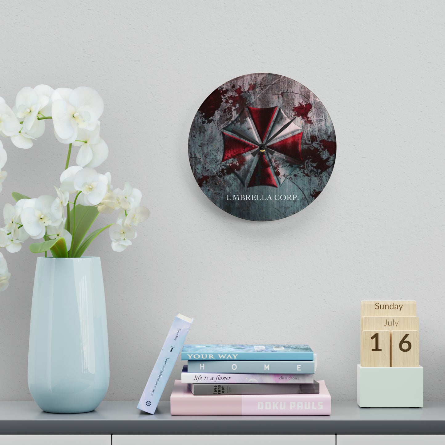 Resident Evil Umbrella Corp. | Acrylic Wall Clock | TV Classic | Gift