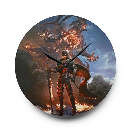 Final Fantasy XVI Clive Rosfield | Acrylic Wall Clock | Game Gift | Franchise Art