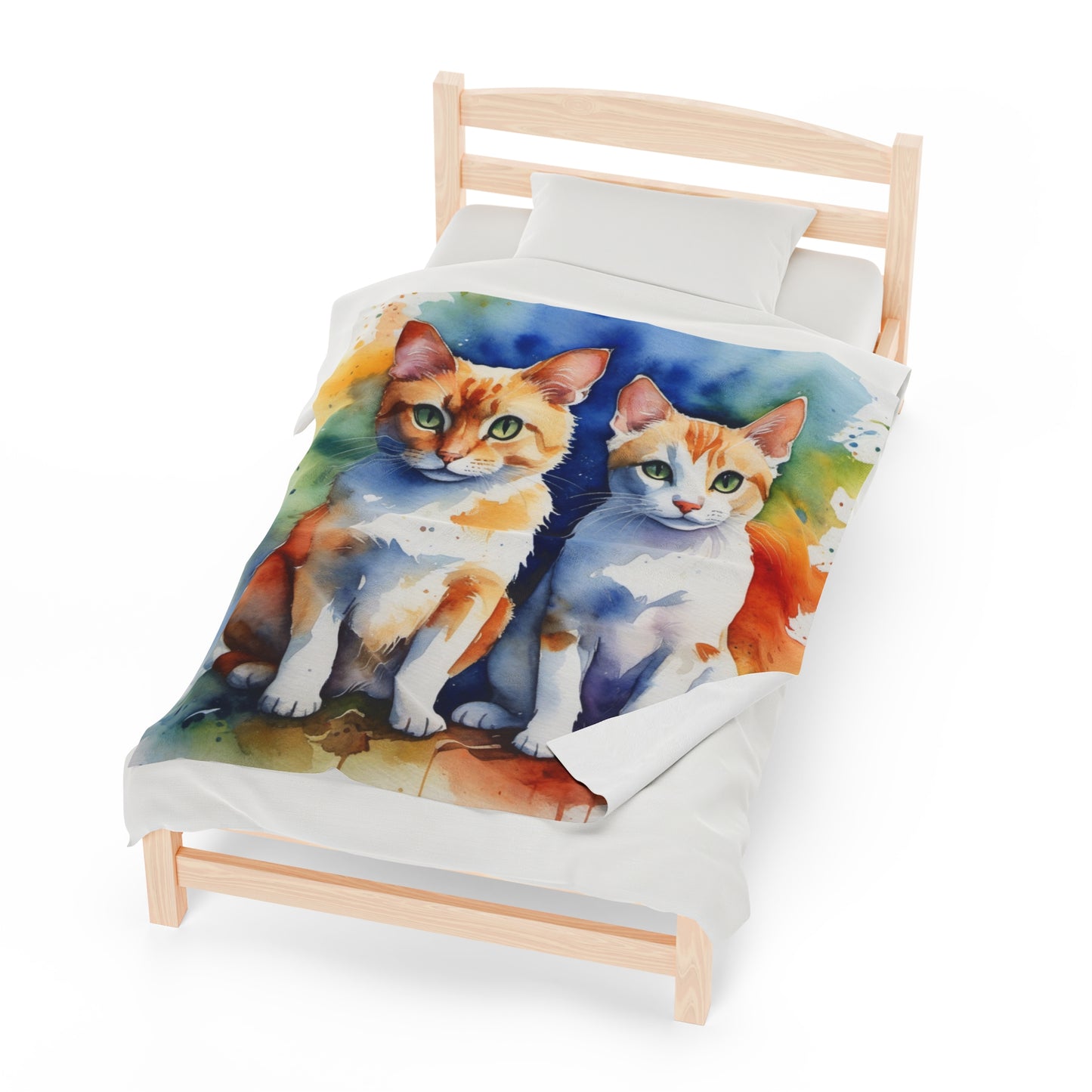 Couple Cat Velveteen Plush Blanket