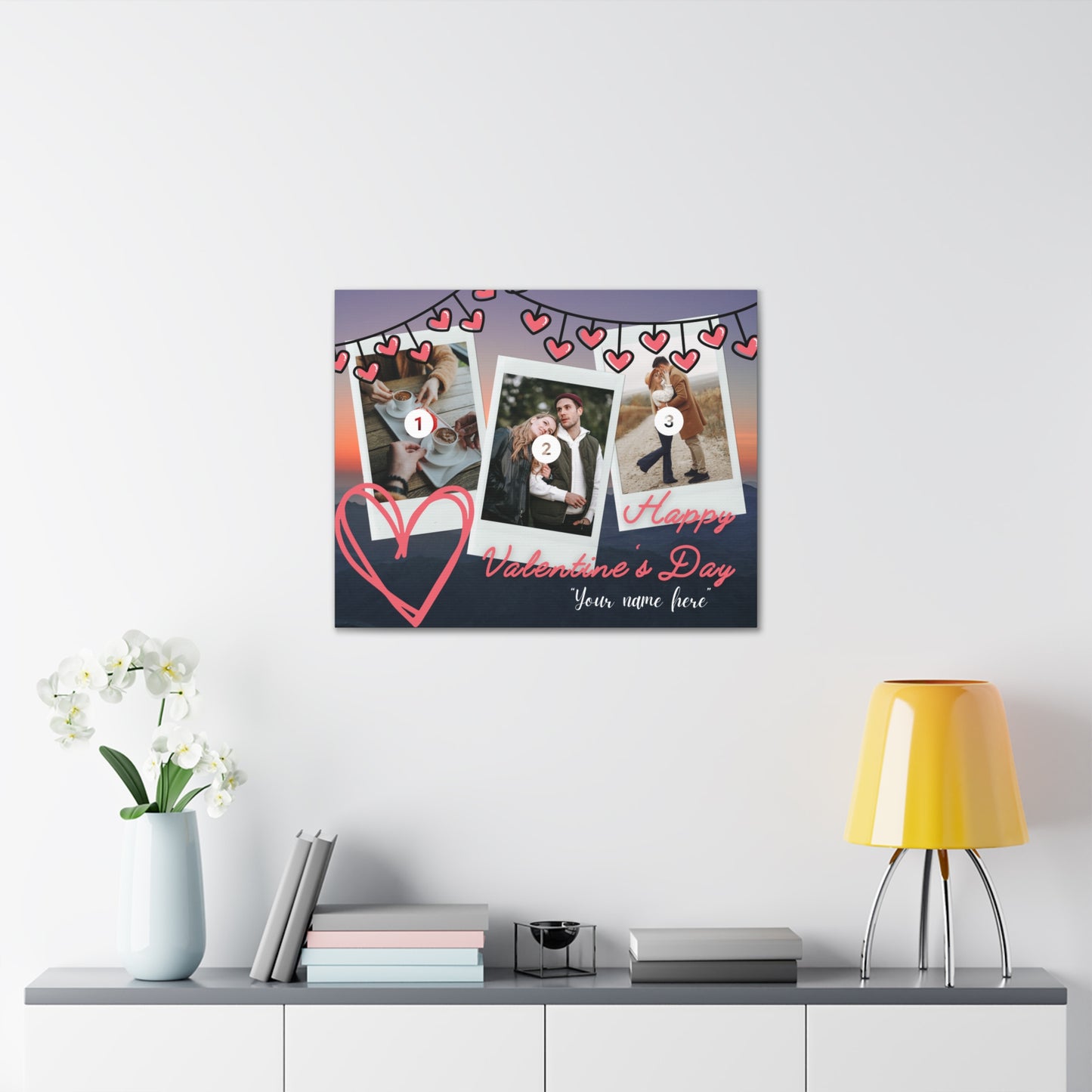 Personalized 3 Photos (Vertical) & Name For You | Canvas Gallery Wraps | Valentines day | Gift for her | Gift For Him |Custom Made