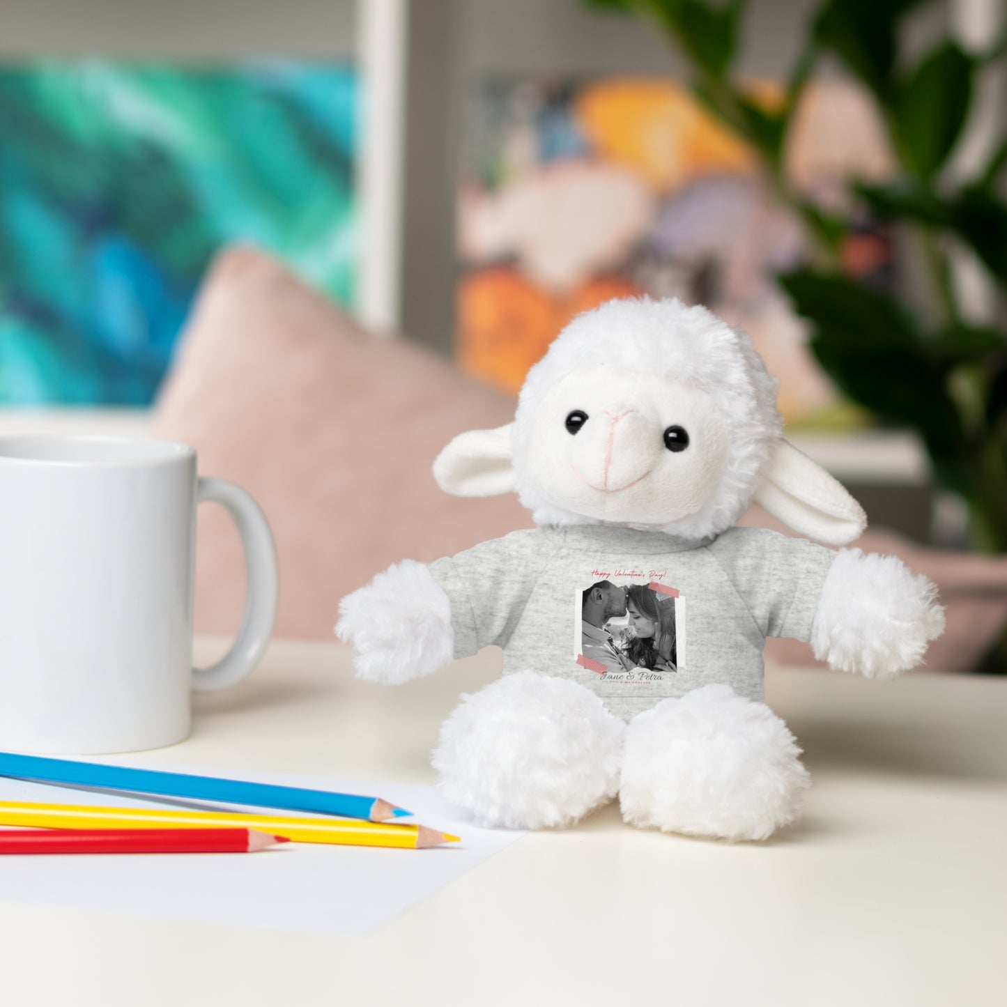 Personalize Your Name And Photo | Valentine Stuffed Animals with Tee