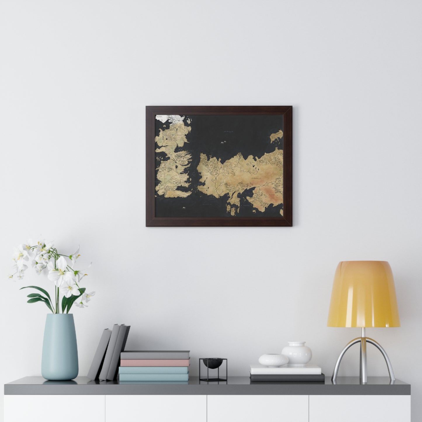 Game Of Throne Map Framed Horizontal Poster