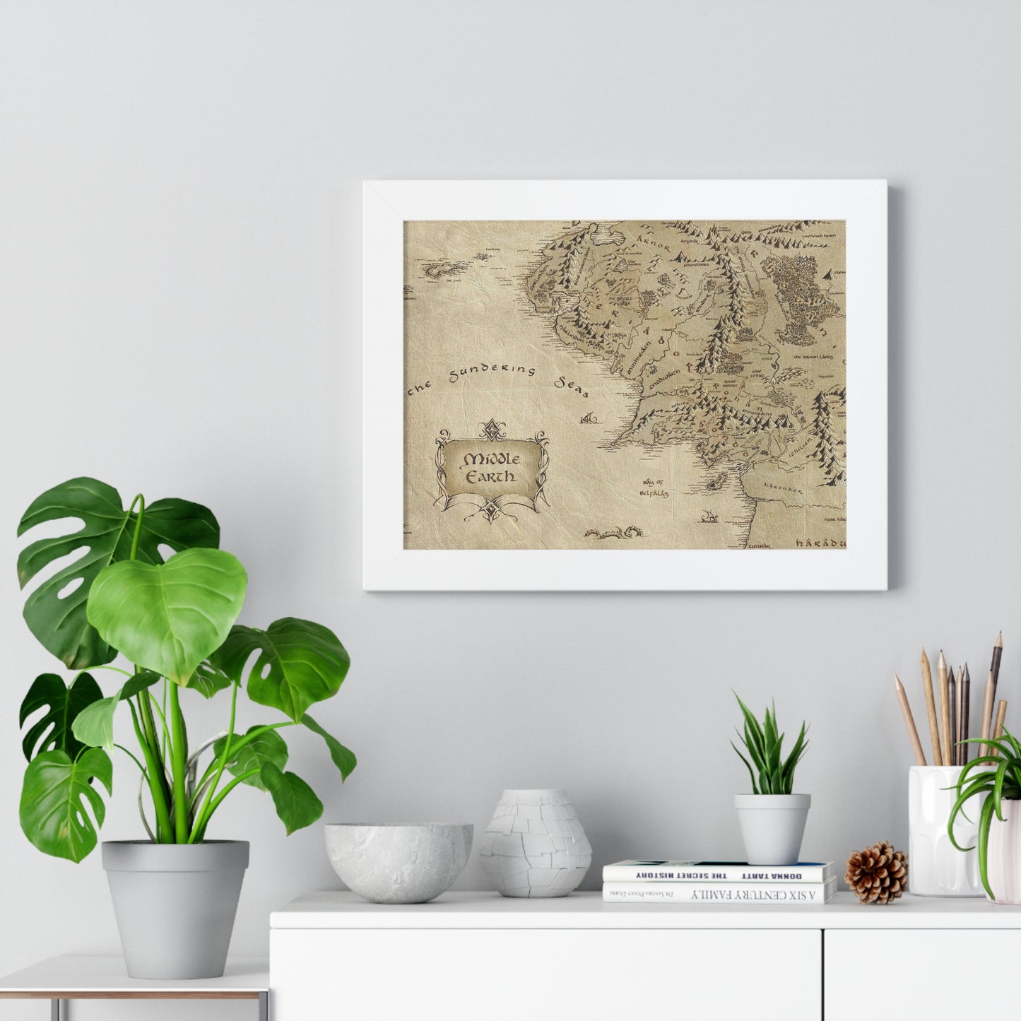 Middle Earth Map The Lord of The Ring Framed Horizontal Poster