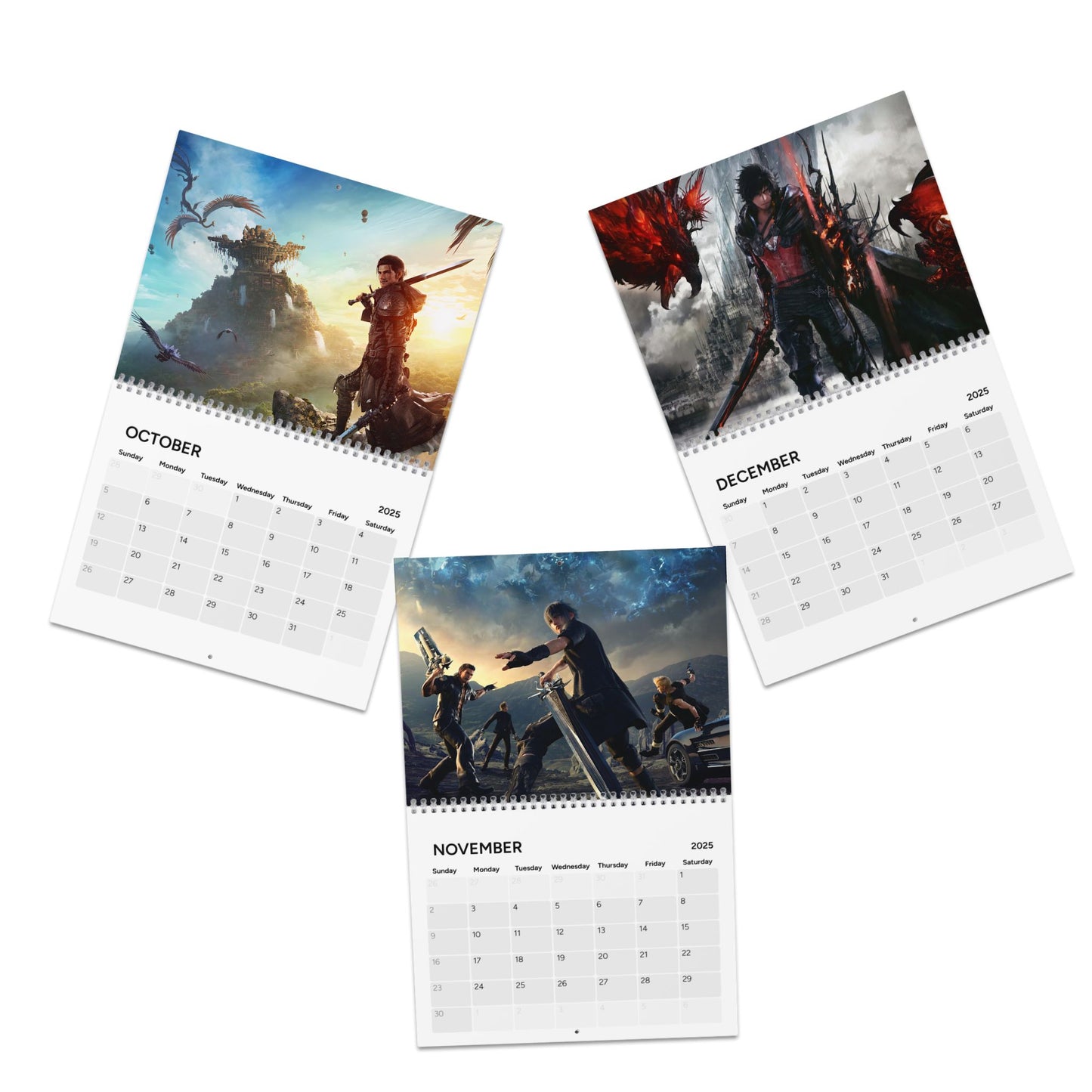 Final Fantasy Franchise 2025 Wall Calendar, Gamer Gift, Geek Decor, Fan Art Calendar, Gaming Merchandise