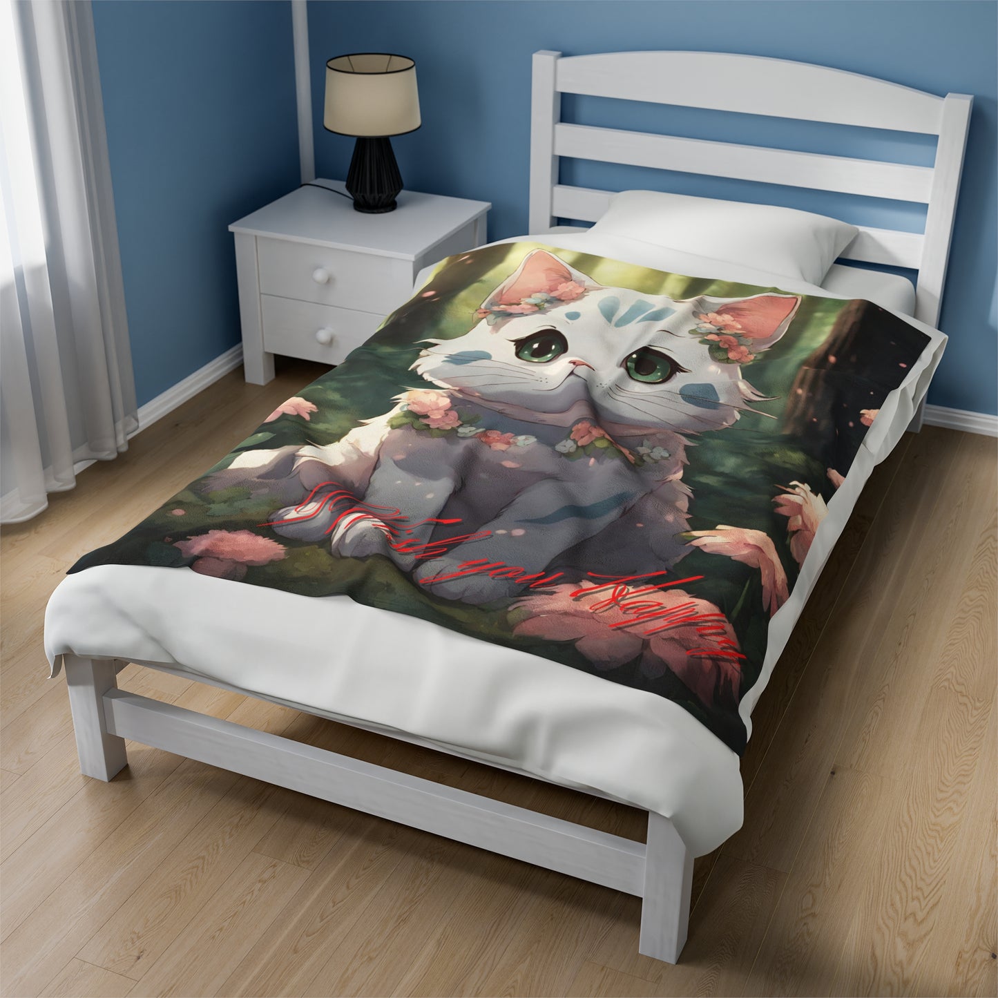 Cat Cute Anime Blanket Velveteen Plush Blanket