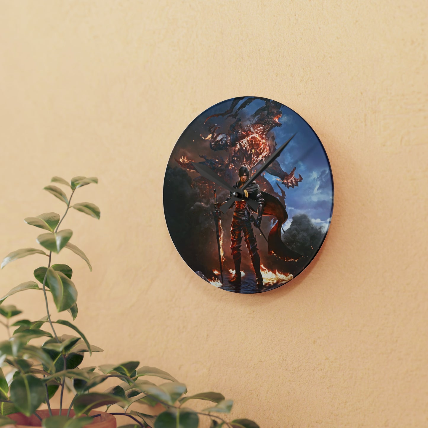 Final Fantasy XVI Clive Rosfield | Acrylic Wall Clock | Game Gift | Franchise Art