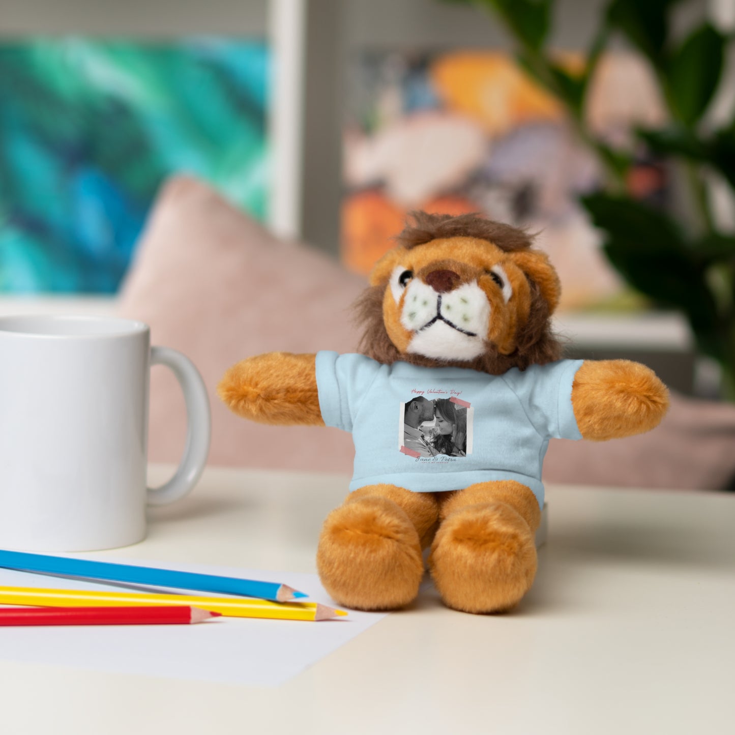 Personalize Your Name And Photo | Valentine Stuffed Animals with Tee