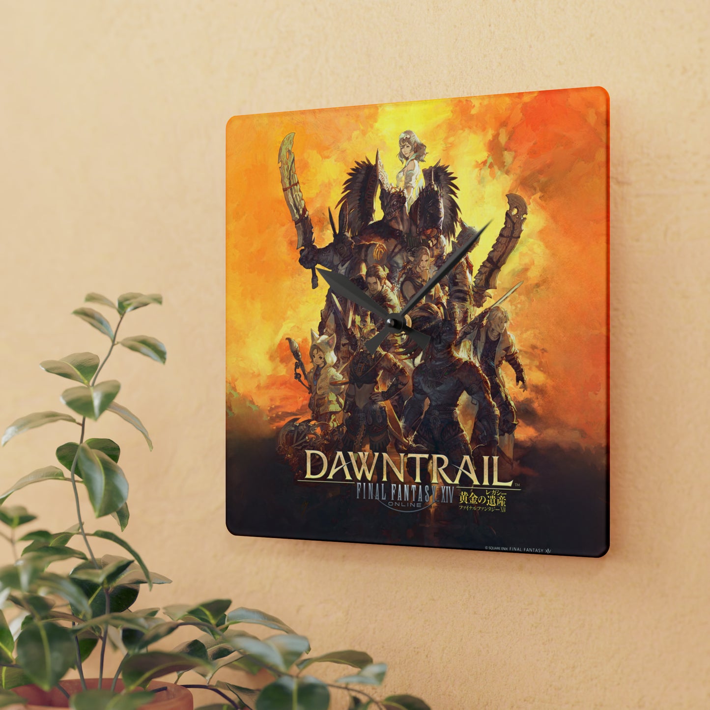 Final Fantasy XIV Dawntrail Acrylic Wall Clock | Game Gift | Franchise