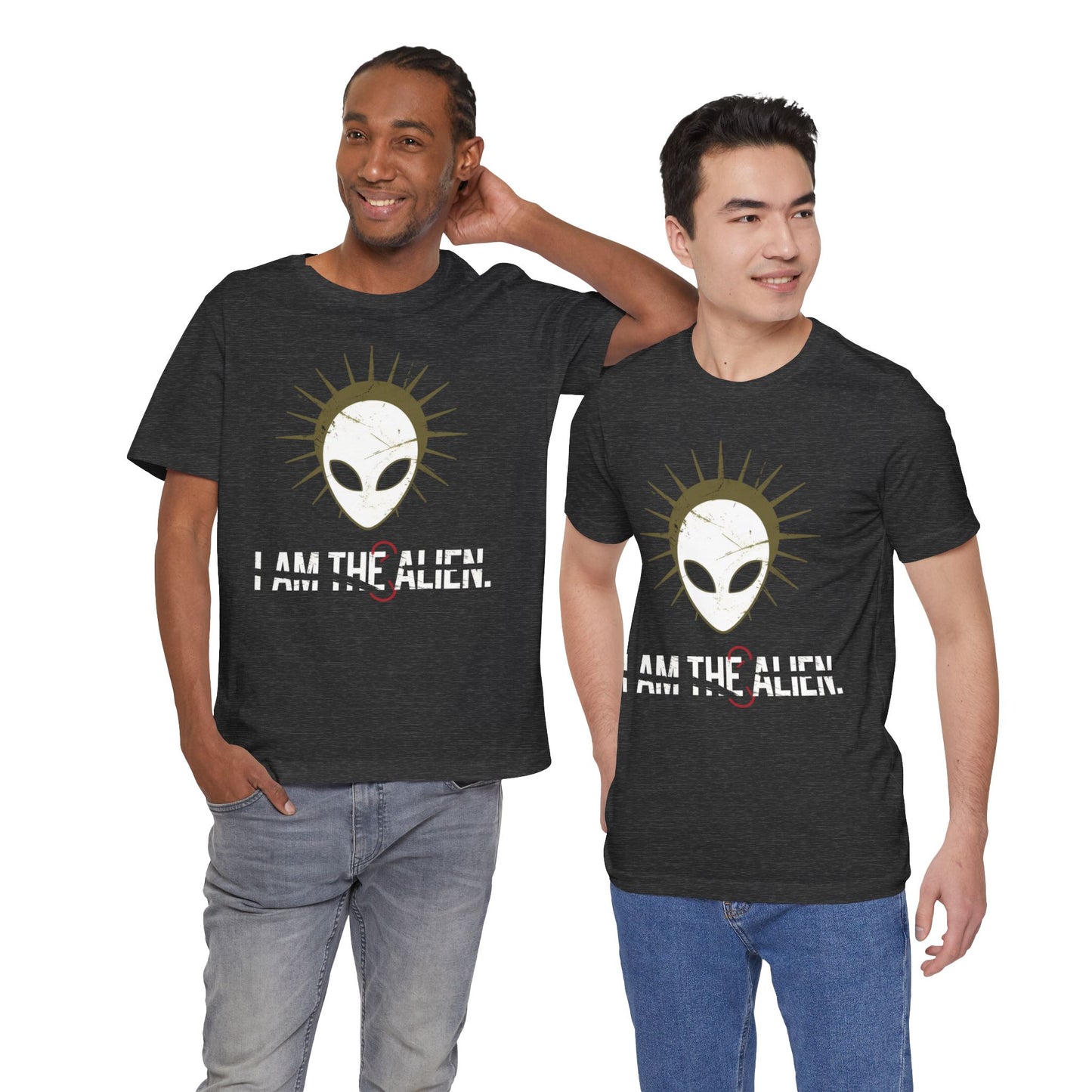 I AM THE ALIEN T-Shirt — Funny Minimalist UFO Conspiracy Tee for UFO Enthusiasts
