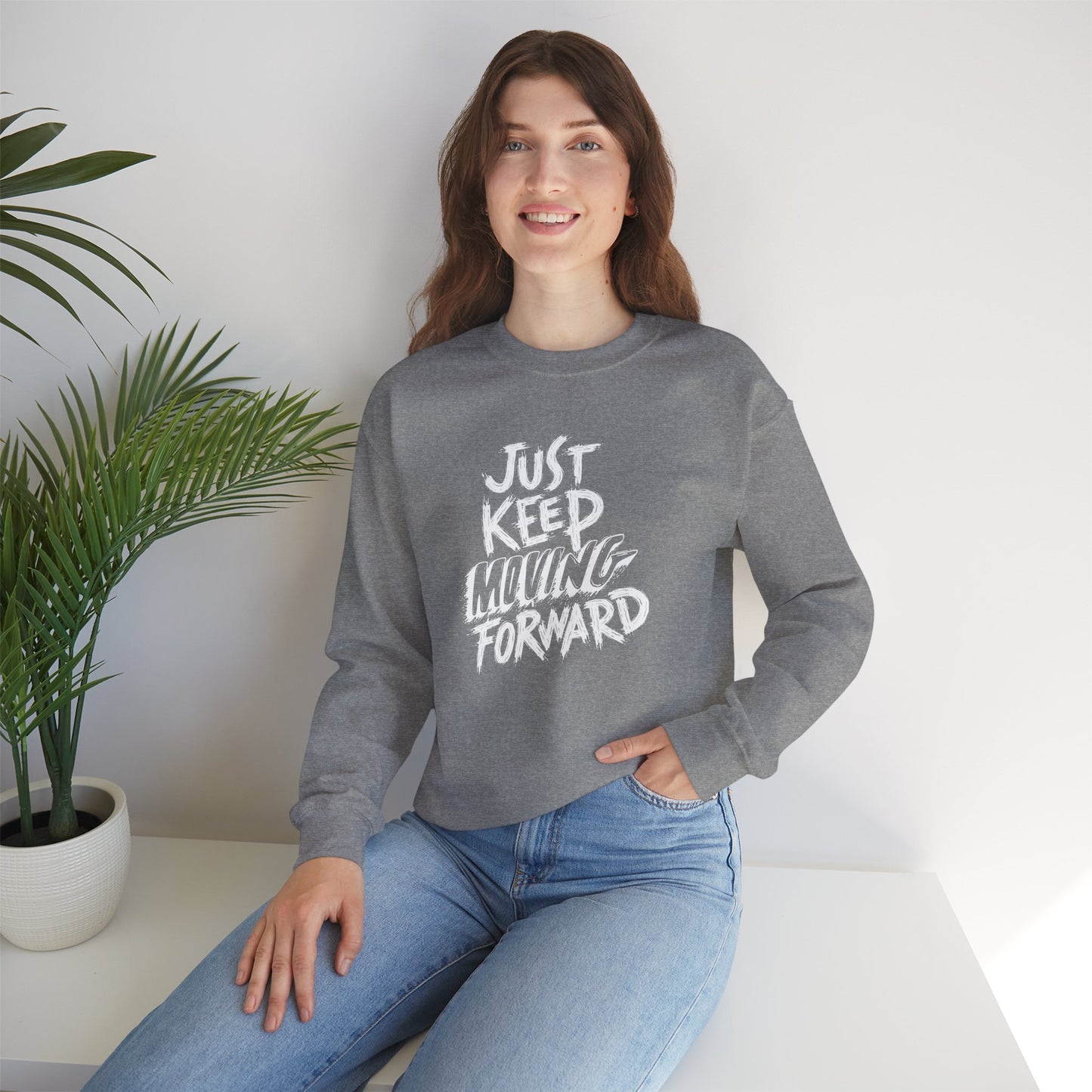 Just Keep Moving Forward Unisex Heavy Blend™ Crewneck Sweatshirt