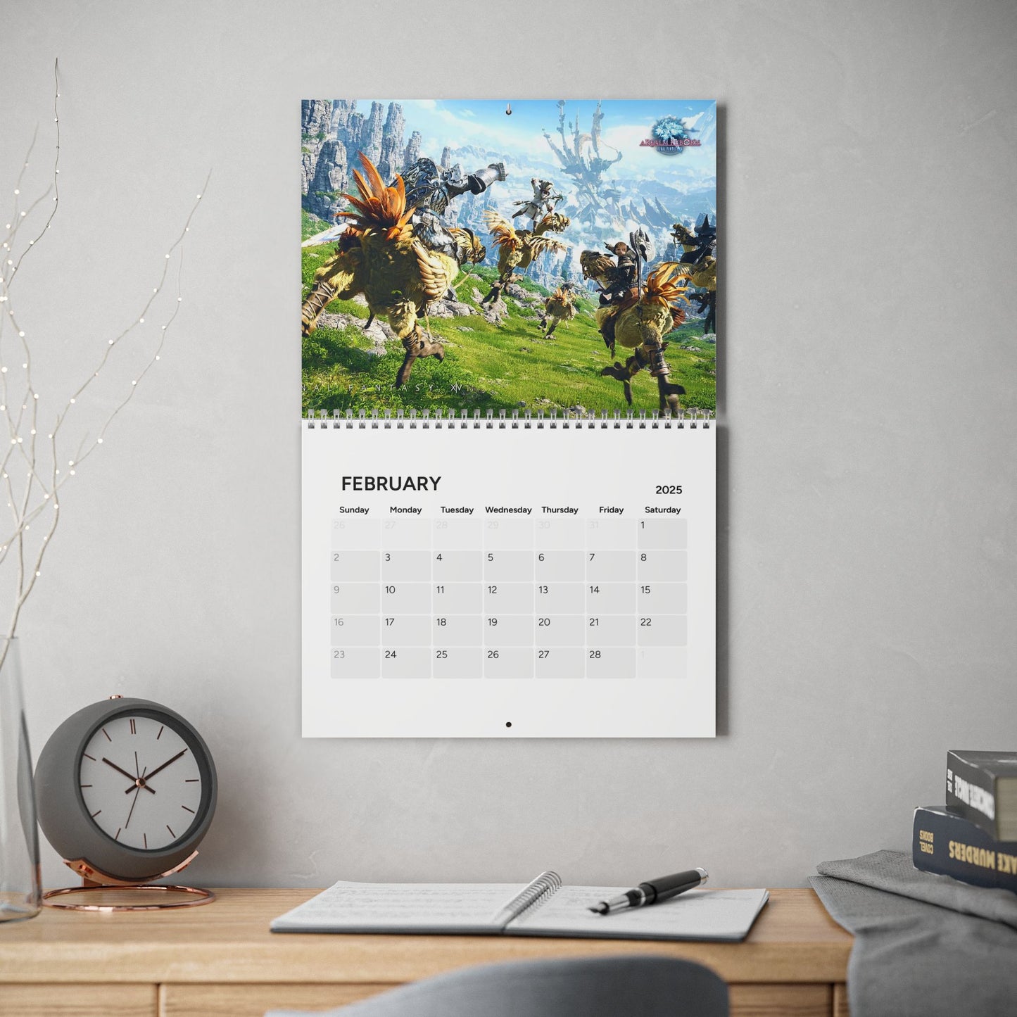 Final Fantasy XIV 2025 Calendar, Video Game Wall Calendars, Gaming Calendar, Fantasy Art Prints, Gamer Gifts