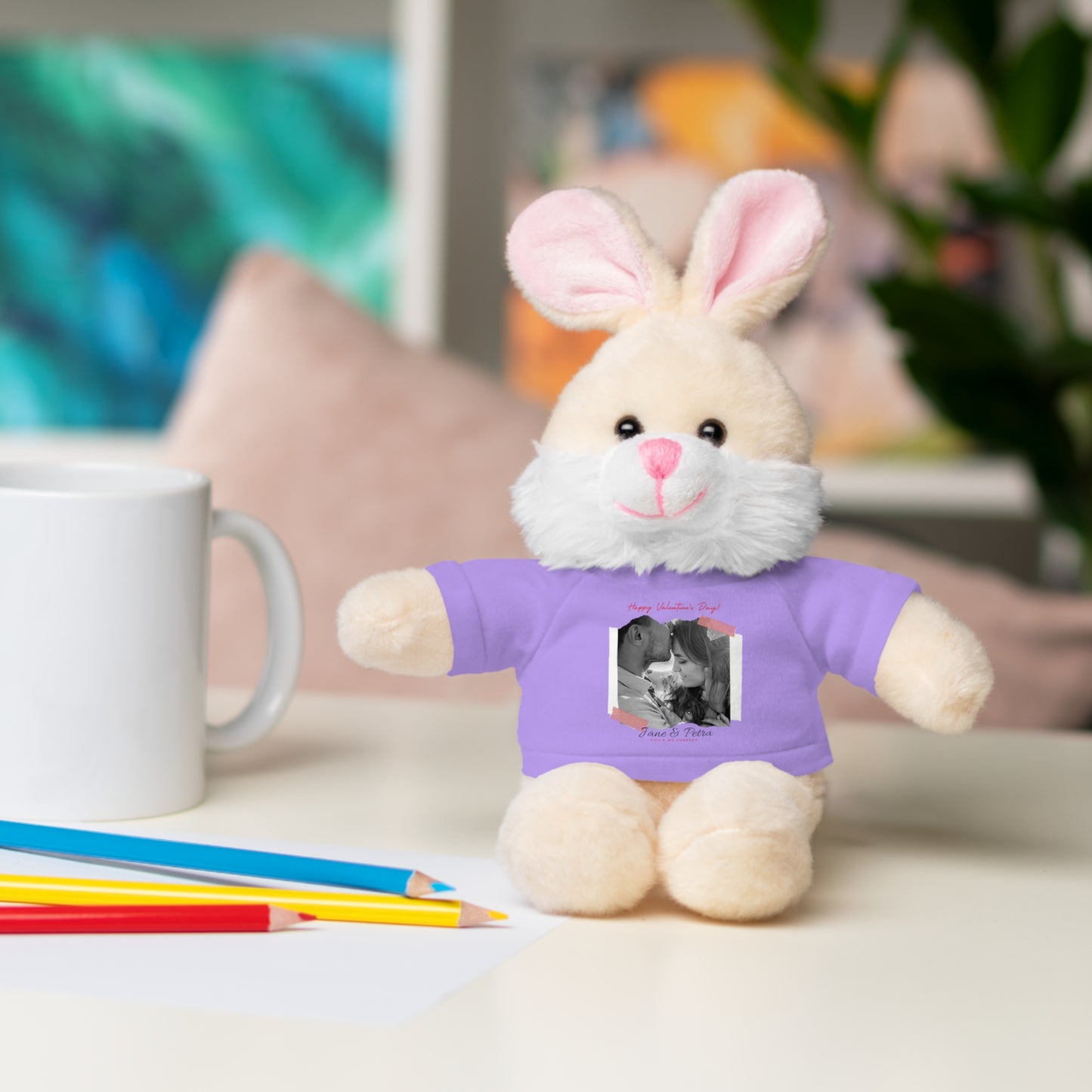 Personalize Your Name And Photo | Valentine Stuffed Animals with Tee