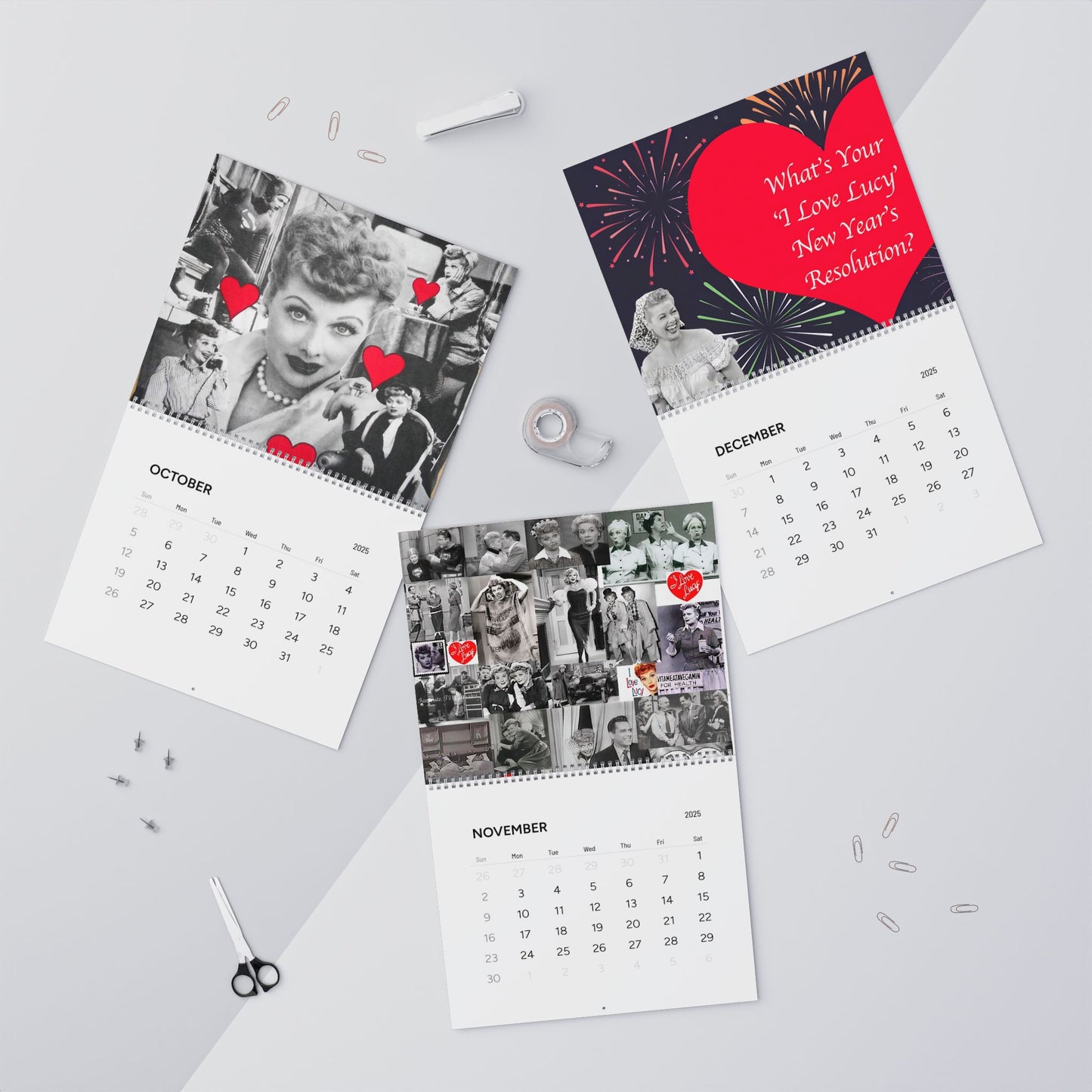 I Love Lucy 2025 Classic Design Wall Calendar | 2 Size Options 11" x 8.5" and 14" x 11.5" | TV Lover - Gift  For Fans of Lucy - Love Letter