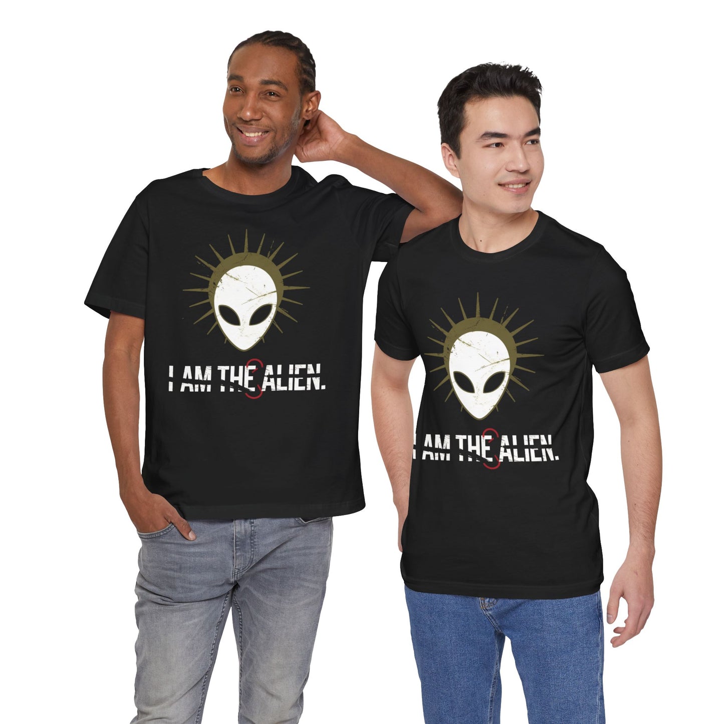 I AM THE ALIEN T-Shirt — Funny Minimalist UFO Conspiracy Tee for UFO Enthusiasts
