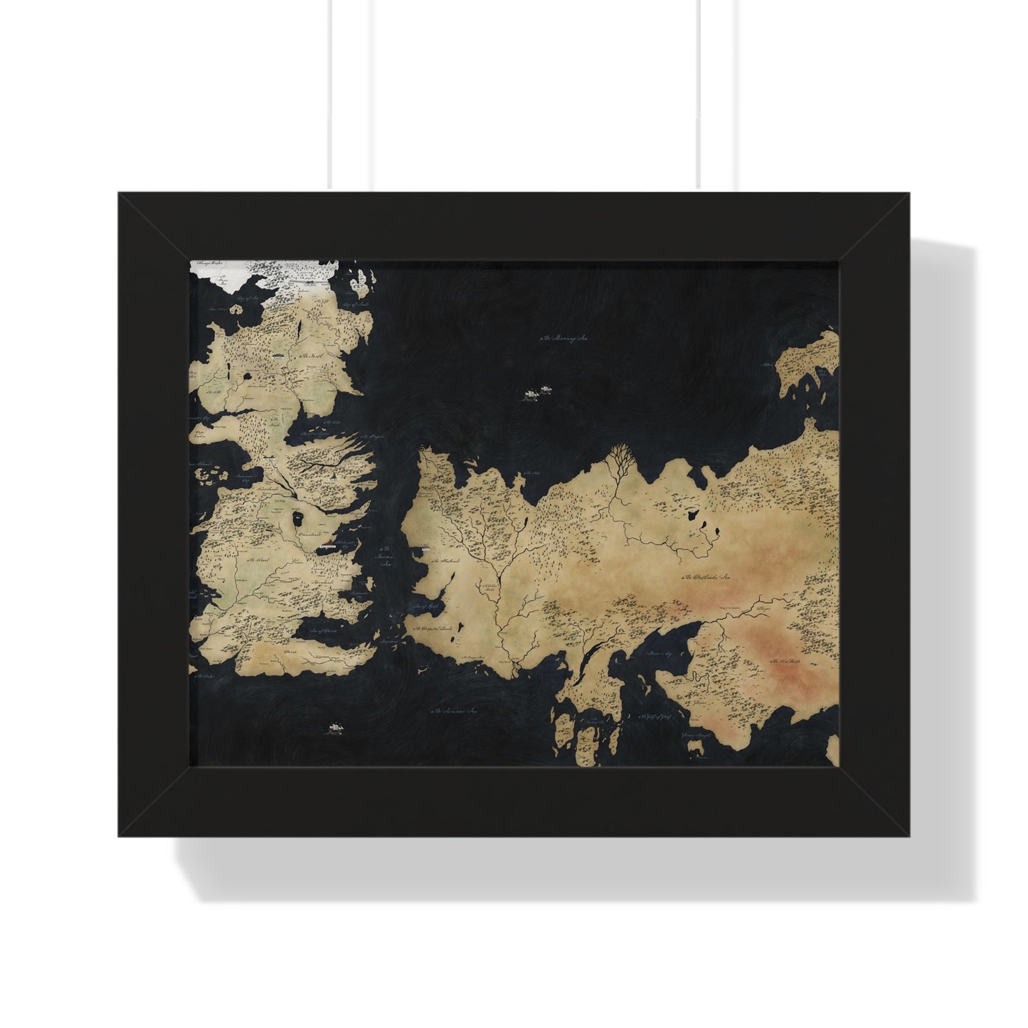 Game Of Throne Map Framed Horizontal Poster