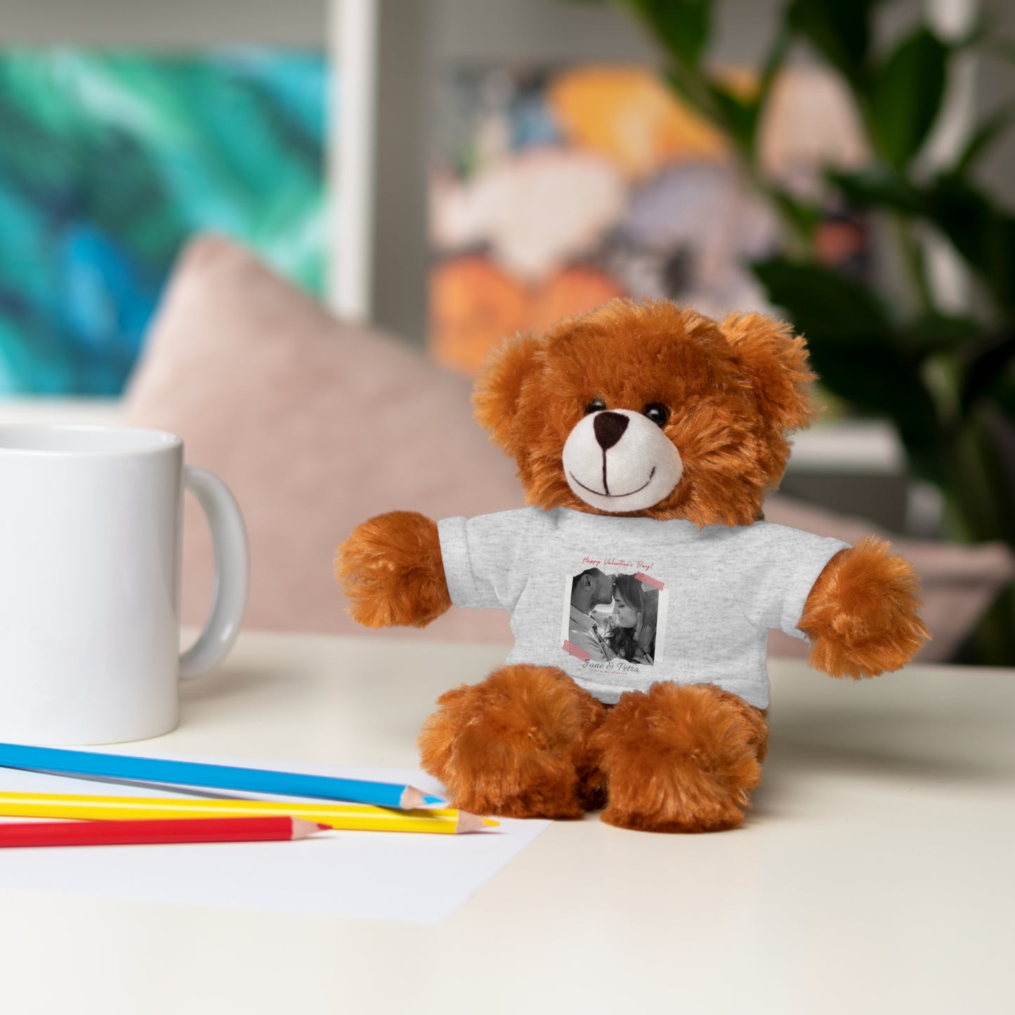 Personalize Your Name And Photo | Valentine Stuffed Animals with Tee