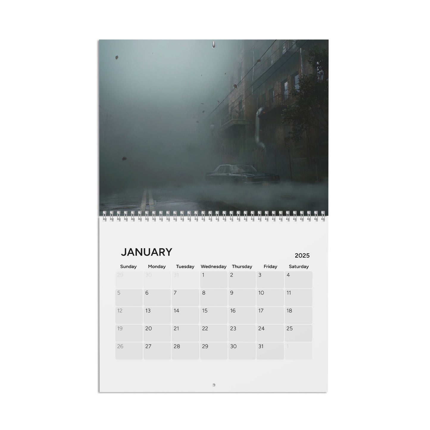 Silent Hill 2 2025 Calendar - Wall Calendar for Horror Fans, Halloween Gift, Gaming Room Decor, Scary Video Game Calendar, Gamer Gift,