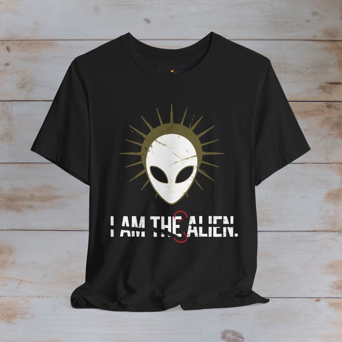 I AM THE ALIEN T-Shirt — Funny Minimalist UFO Conspiracy Tee for UFO Enthusiasts