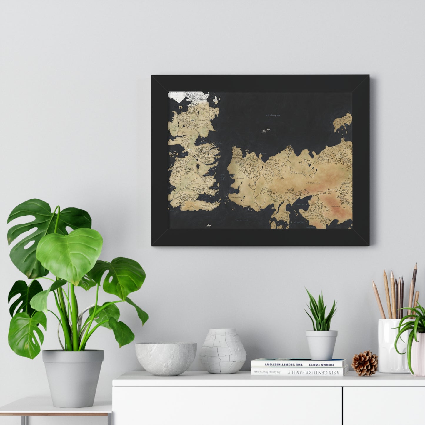 Game Of Throne Map Framed Horizontal Poster