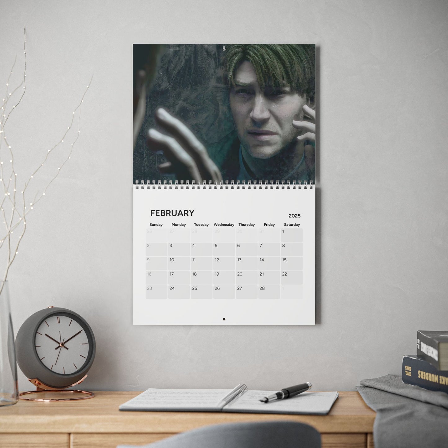 Silent Hill 2 2025 Calendar - Wall Calendar for Horror Fans, Halloween Gift, Gaming Room Decor, Scary Video Game Calendar, Gamer Gift,