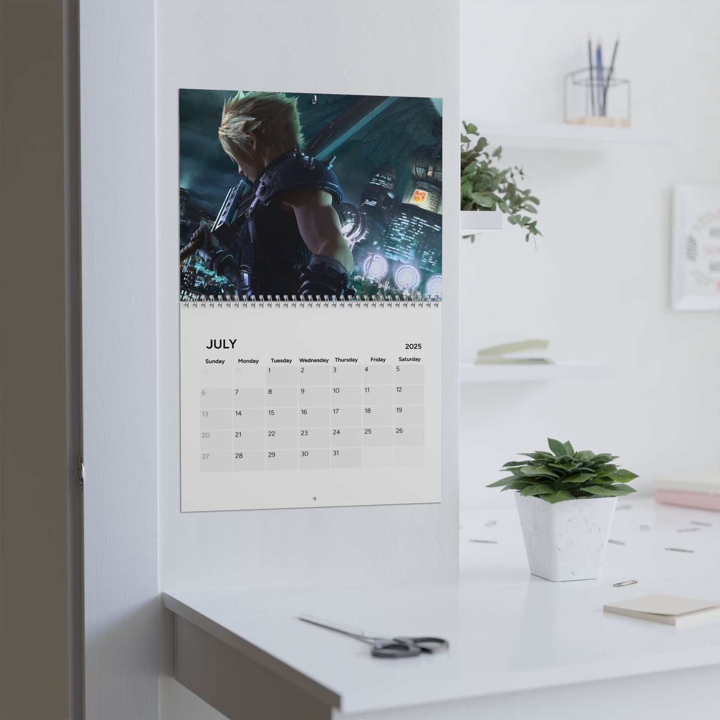 Final Fantasy VII Remake | Rebirth 2025 Wall Calendar, Video Game Calendar, Gaming Gift, Geek Decor, Gamer Present, Fantasy Art Organizer