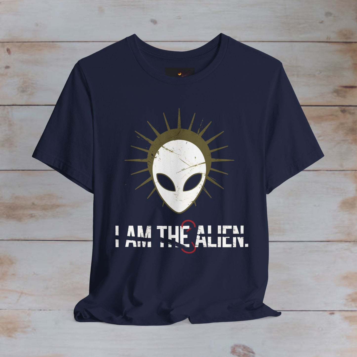 I AM THE ALIEN T-Shirt — Funny Minimalist UFO Conspiracy Tee for UFO Enthusiasts