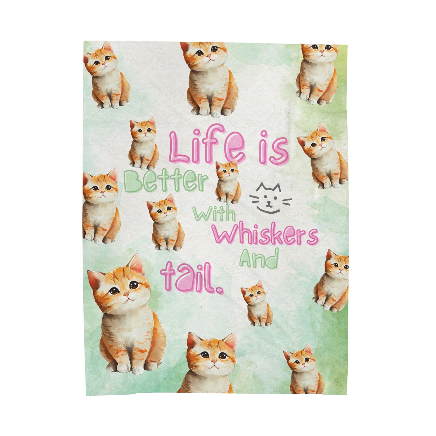 Cat Cute Anime Blanket Velveteen Plush Blanket