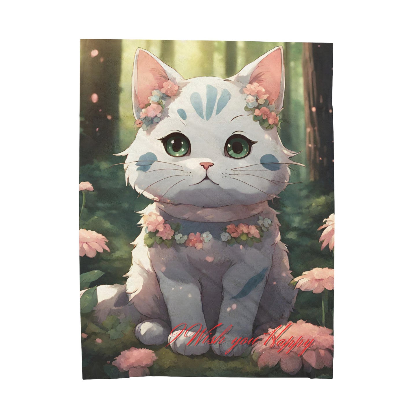 Cat Cute Anime Blanket Velveteen Plush Blanket