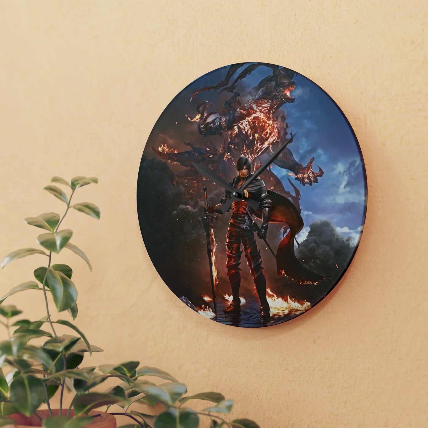 Final Fantasy XVI Clive Rosfield | Acrylic Wall Clock | Game Gift | Franchise Art