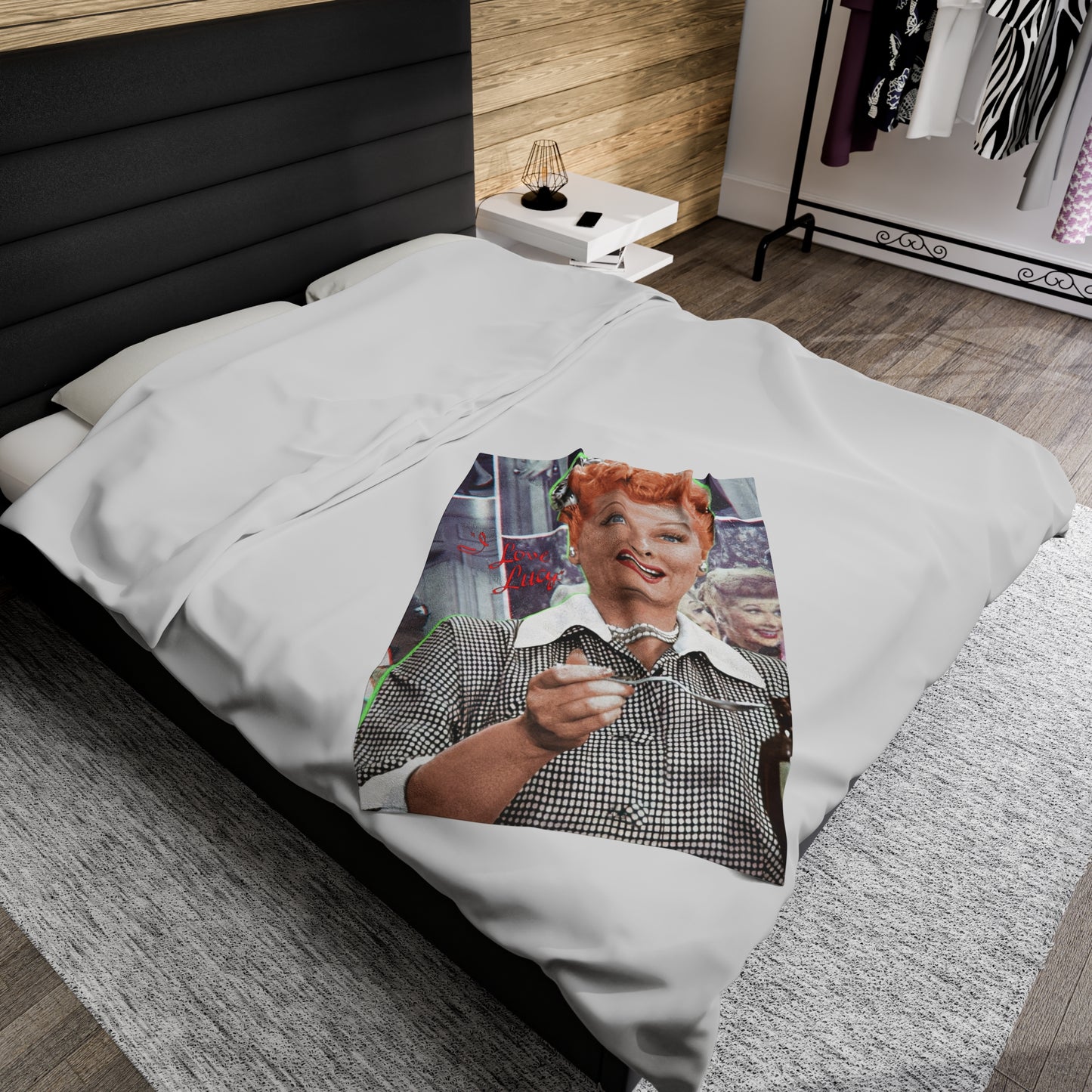 I Love Lucy Velveteen Plush Blanket - Cozy TV Show Blanket, Sofa Throw, Soft Bedding, Warm Lap Quilt, Unique Gift