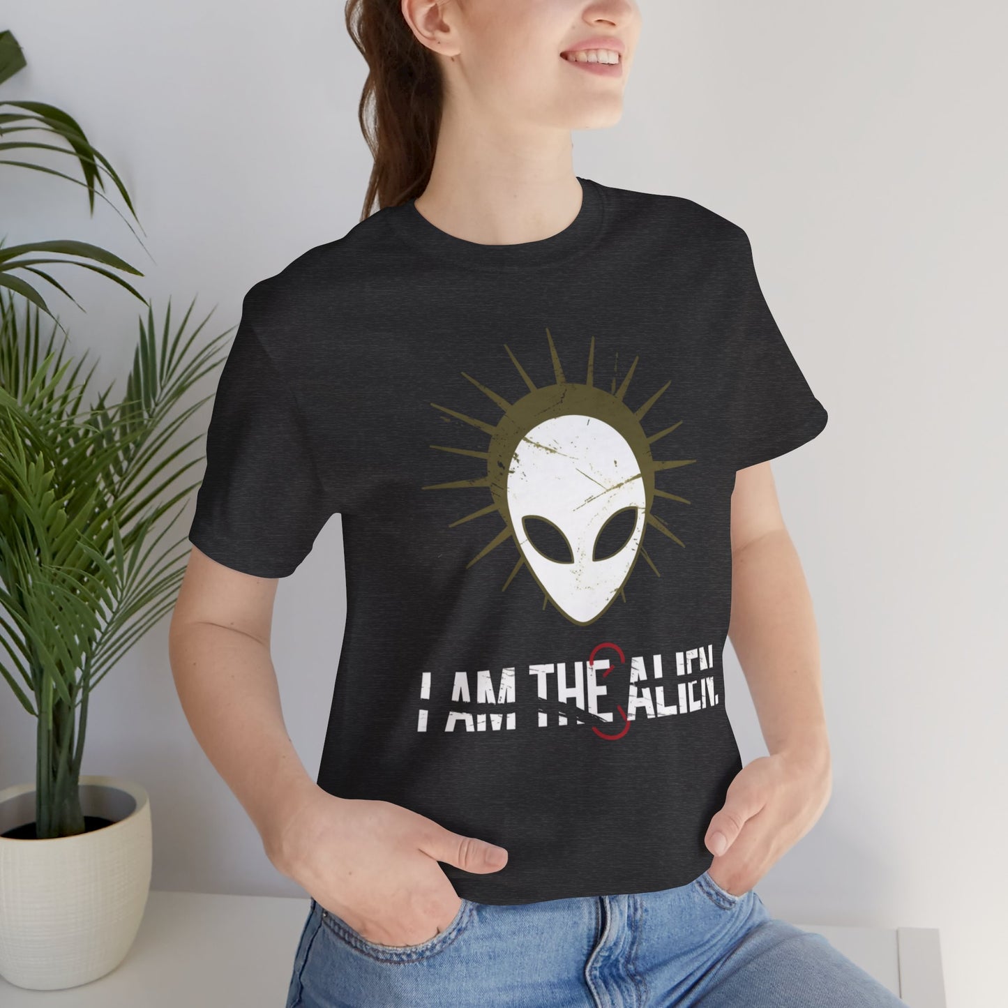 I AM THE ALIEN T-Shirt — Funny Minimalist UFO Conspiracy Tee for UFO Enthusiasts