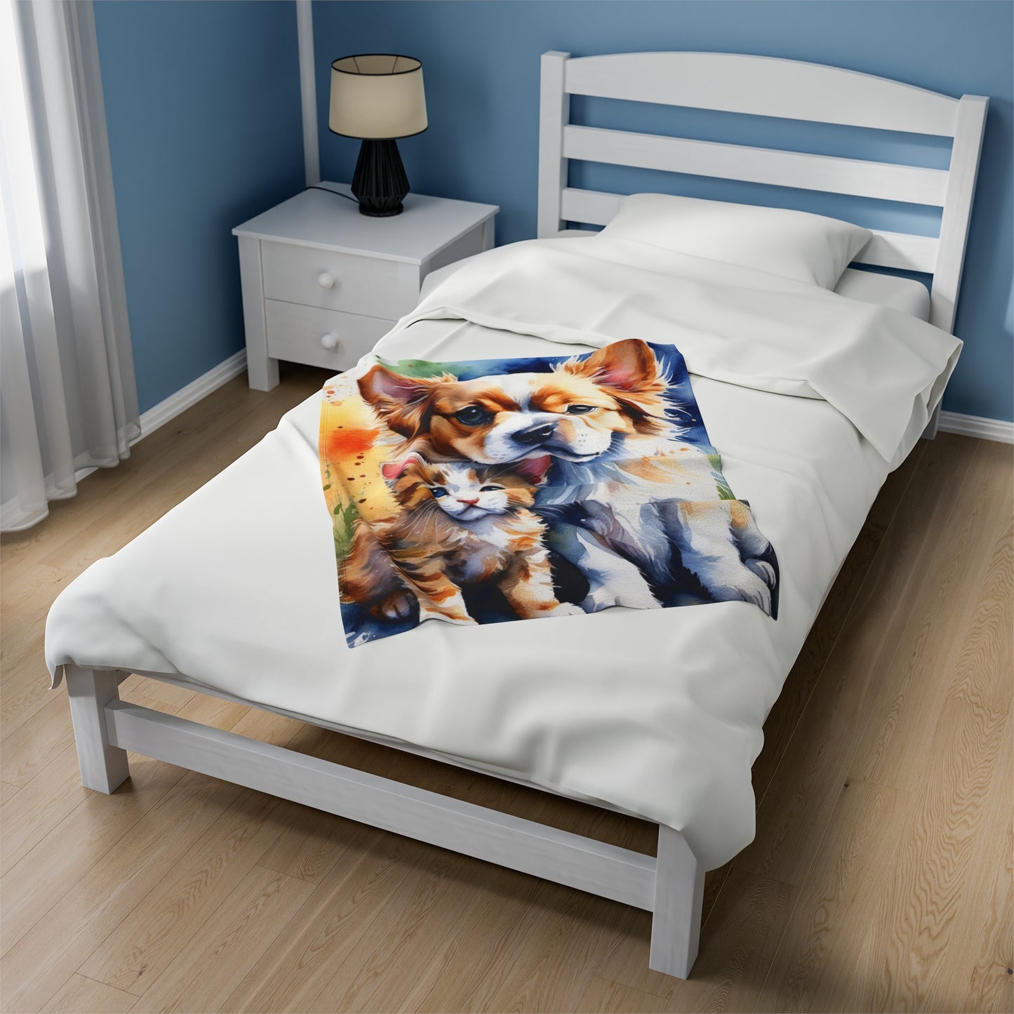 Cat & Dog Anime Velveteen Plush Blanket