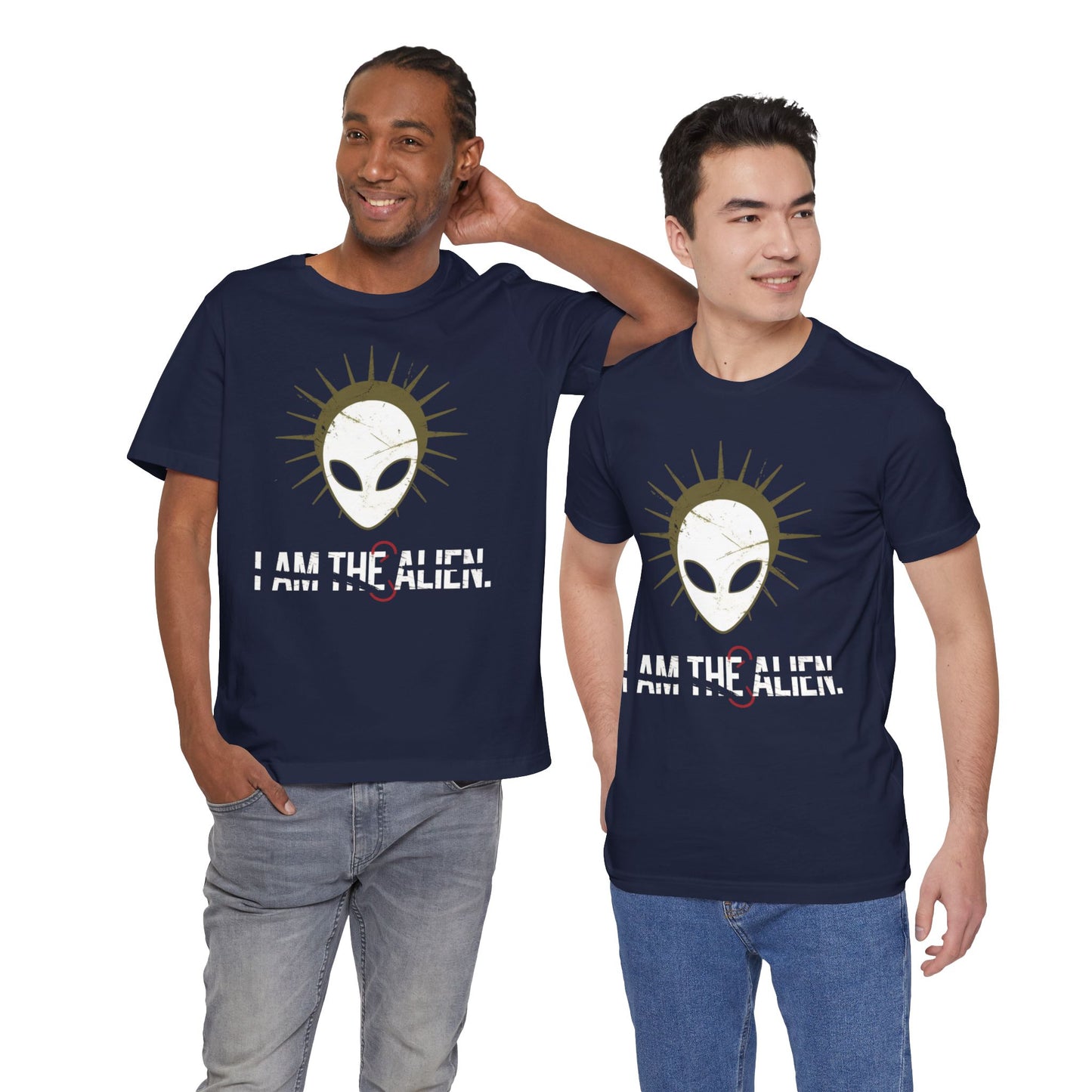 I AM THE ALIEN T-Shirt — Funny Minimalist UFO Conspiracy Tee for UFO Enthusiasts