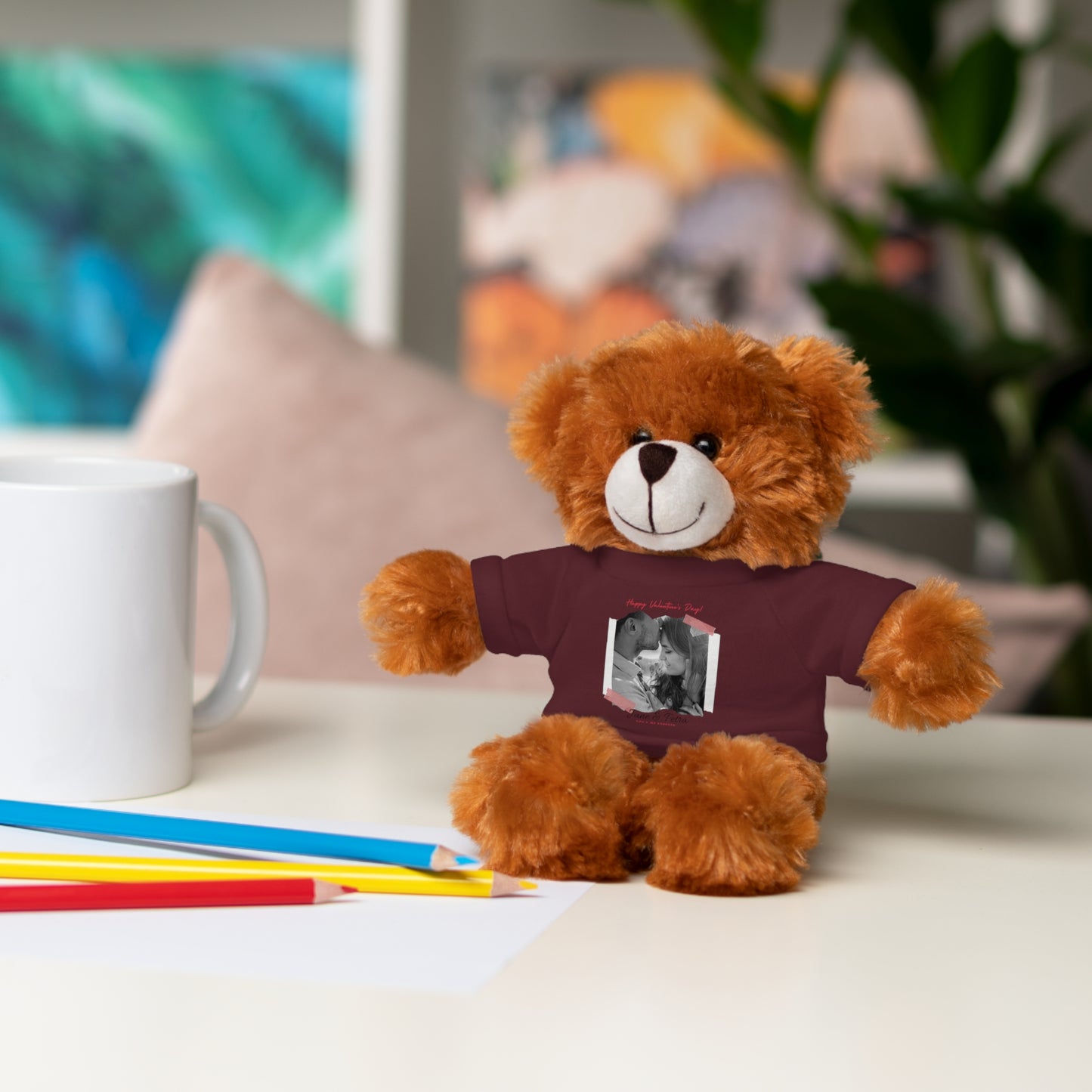 Personalize Your Name And Photo | Valentine Stuffed Animals with Tee