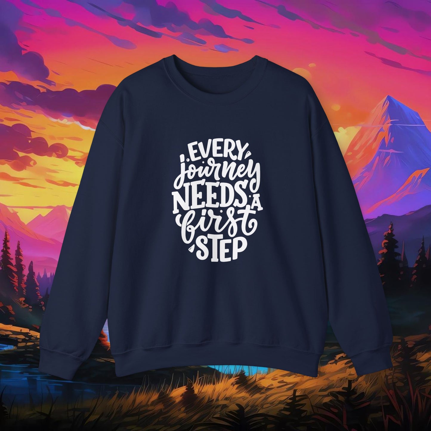 Every Journey Needs First Step Unisex Heavy Blend™ Crewneck Sweatshirt