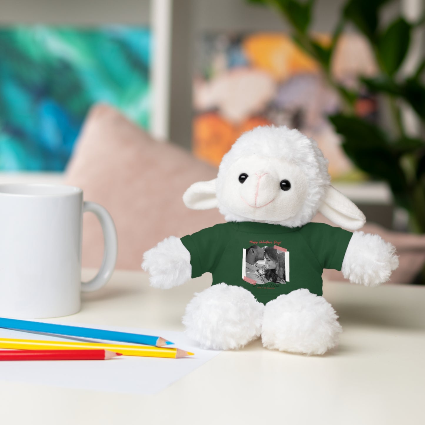 Personalize Your Name And Photo | Valentine Stuffed Animals with Tee