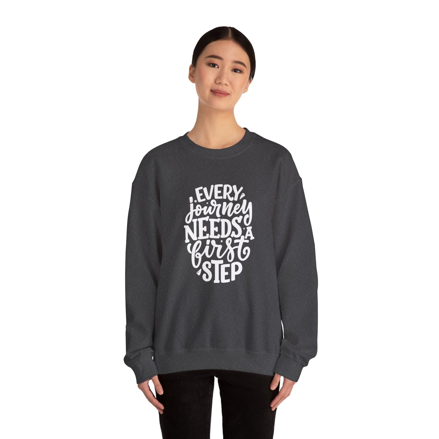 Every Journey Needs First Step Unisex Heavy Blend™ Crewneck Sweatshirt